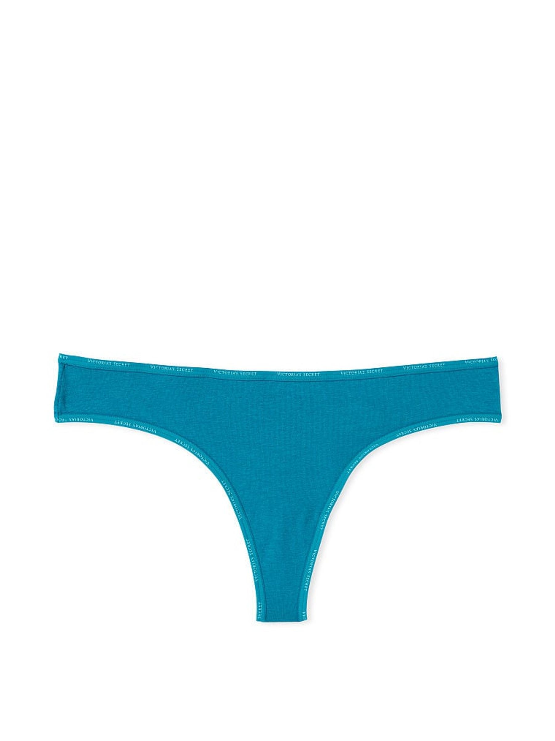 Evening Tide Blue Thong Mini Logo Knickers - Image 3 of 3