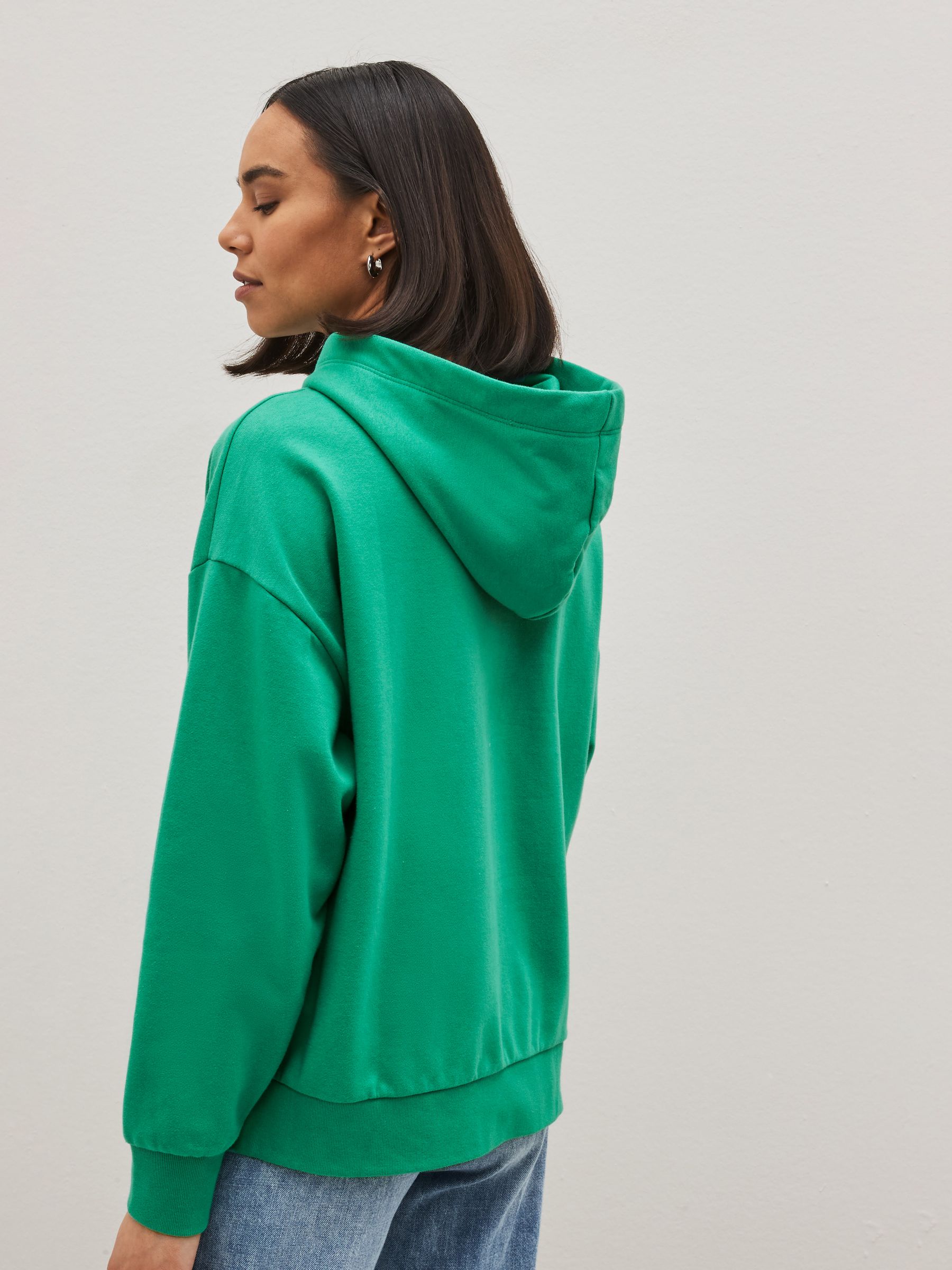 Green Monochrome Logo Hi-Low Hem Hoodie - Image 2 of 4