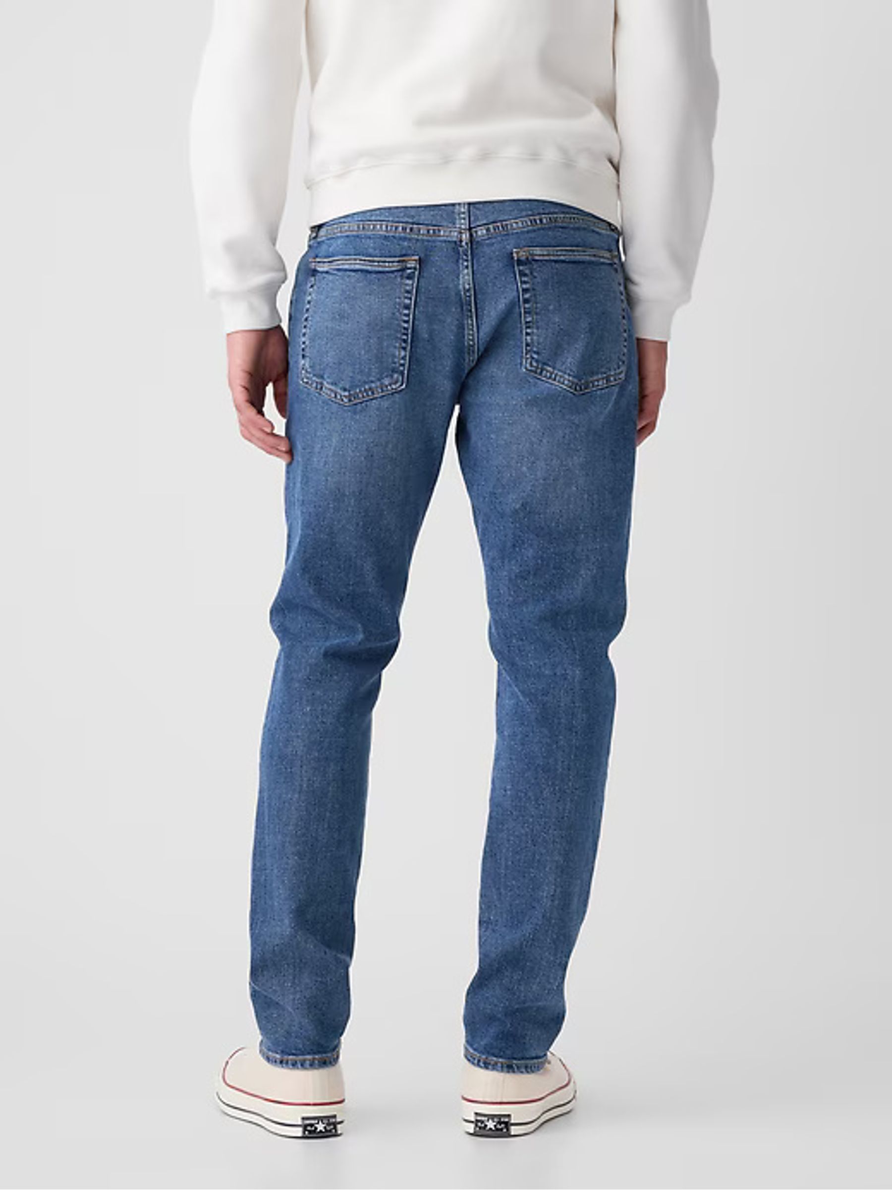 Mid Blue Slim Fit Comfort Stretch Tapered Jeans - Image 3 of 7