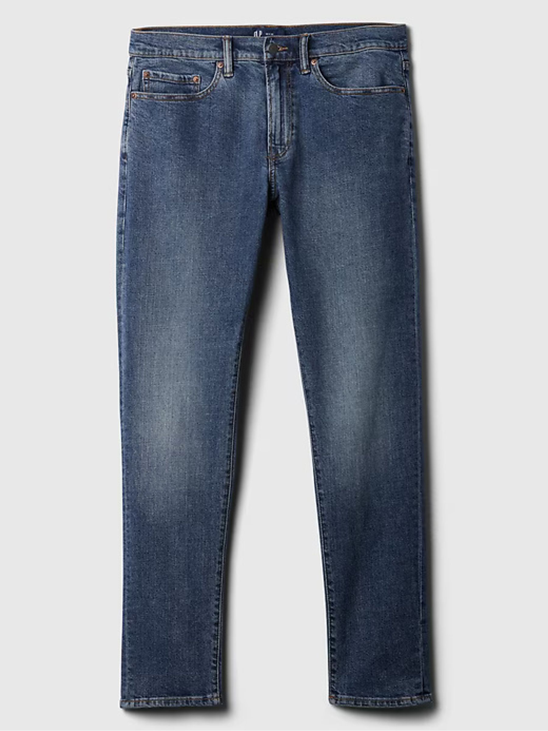 Mid Blue Slim Fit Comfort Stretch Tapered Jeans - Image 5 of 7
