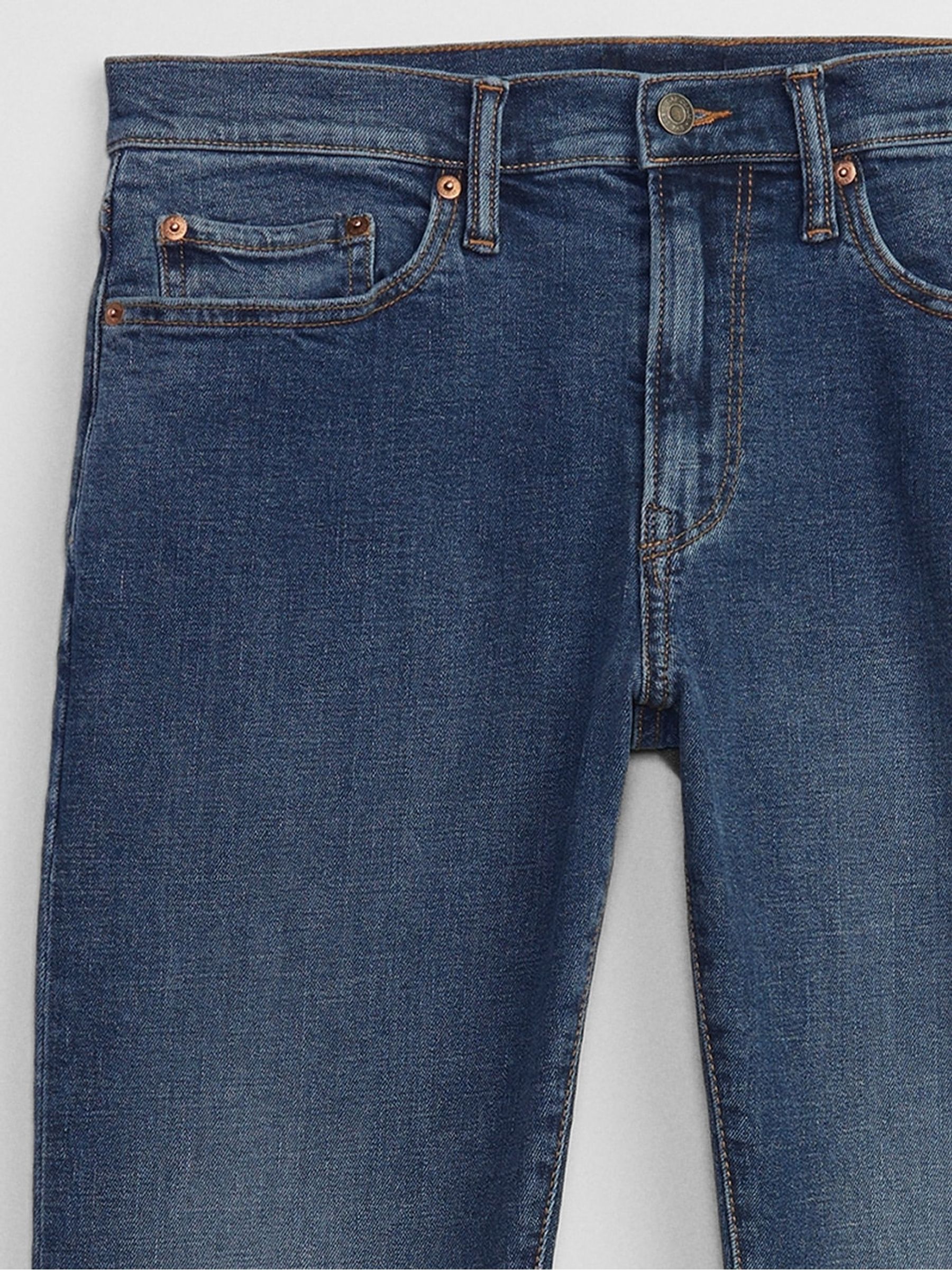 Mid Blue Slim Fit Comfort Stretch Tapered Jeans - Image 7 of 7