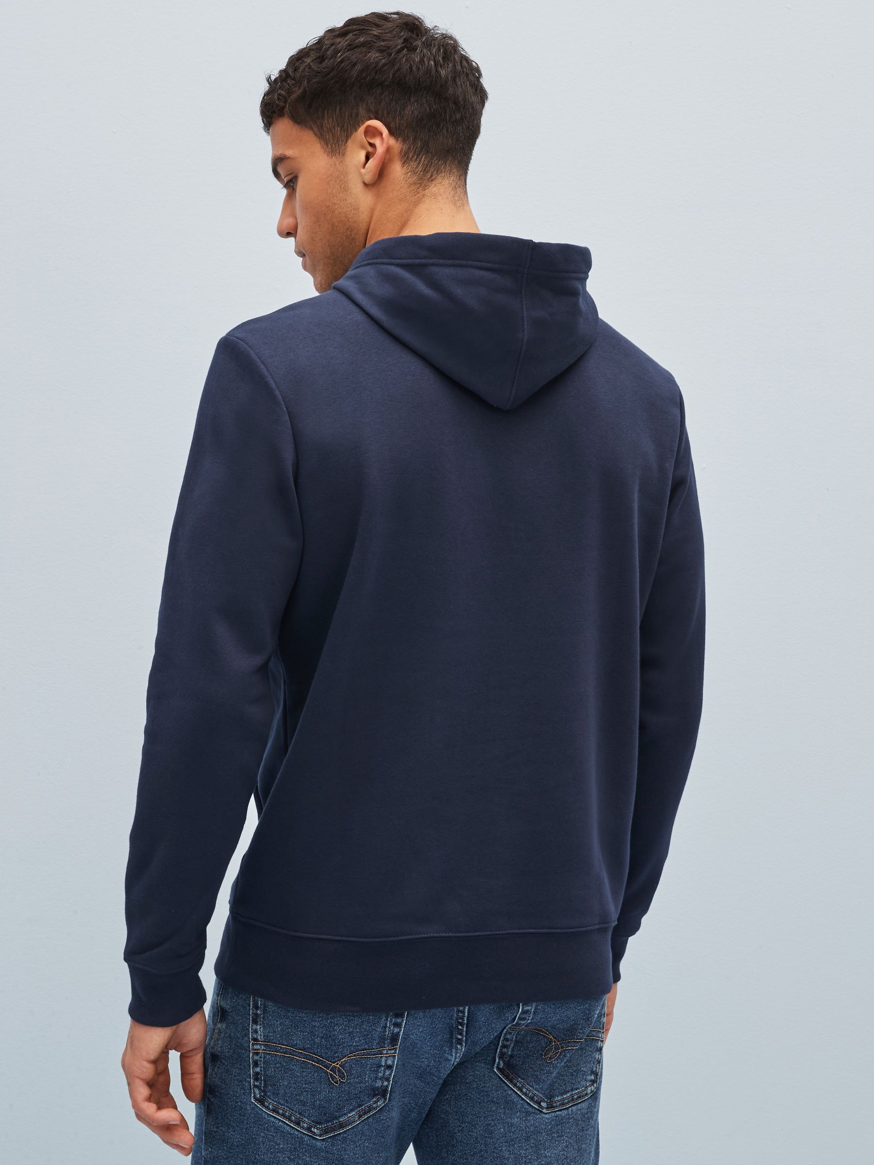 Navy Blue United Kingdom Flag Logo Hoodie - Image 2 of 4