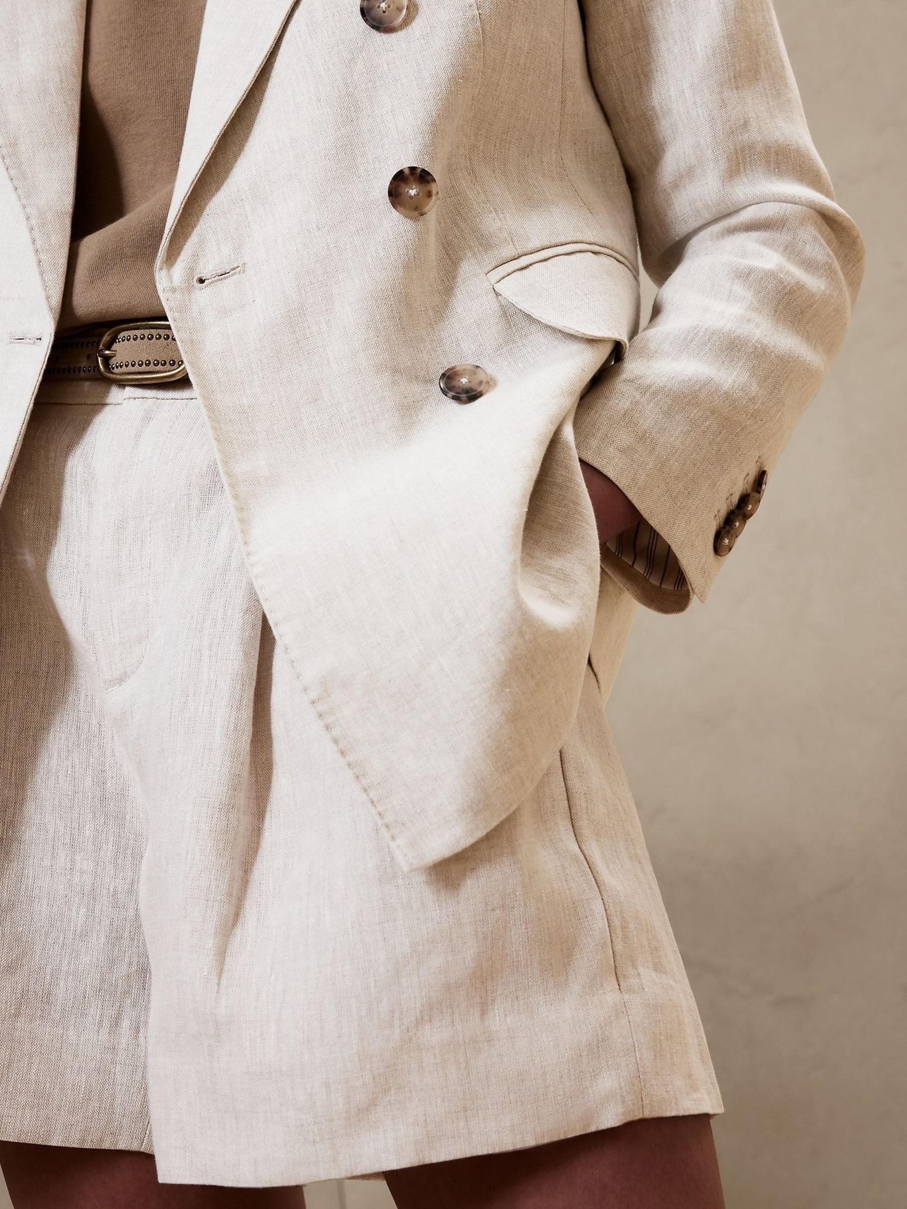 Banana Republic Neutral Palma Linen Blazer - Image 3 of 3