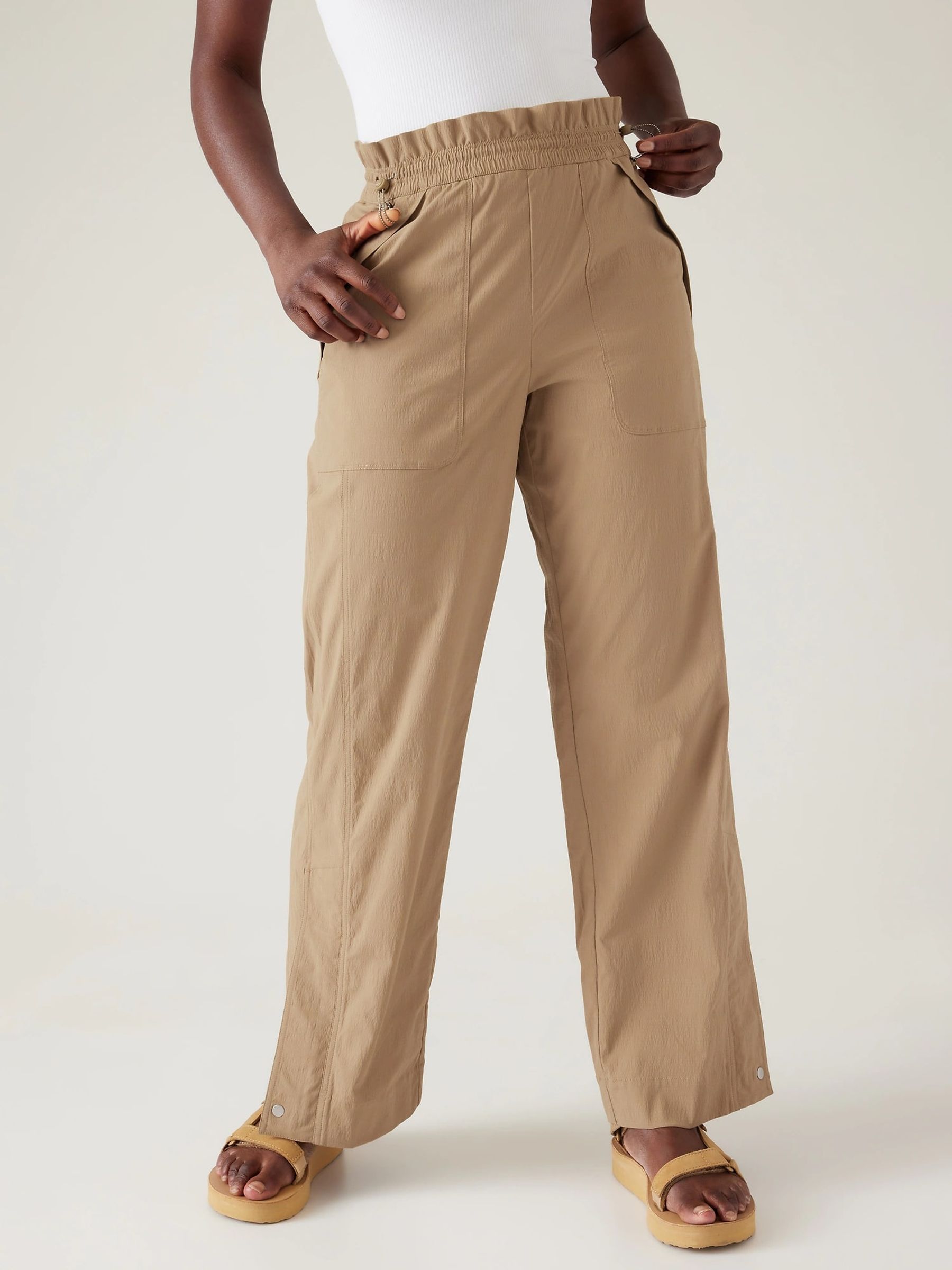 Athleta Beige Trekkie Parachute Trousers - Image 1 of 4
