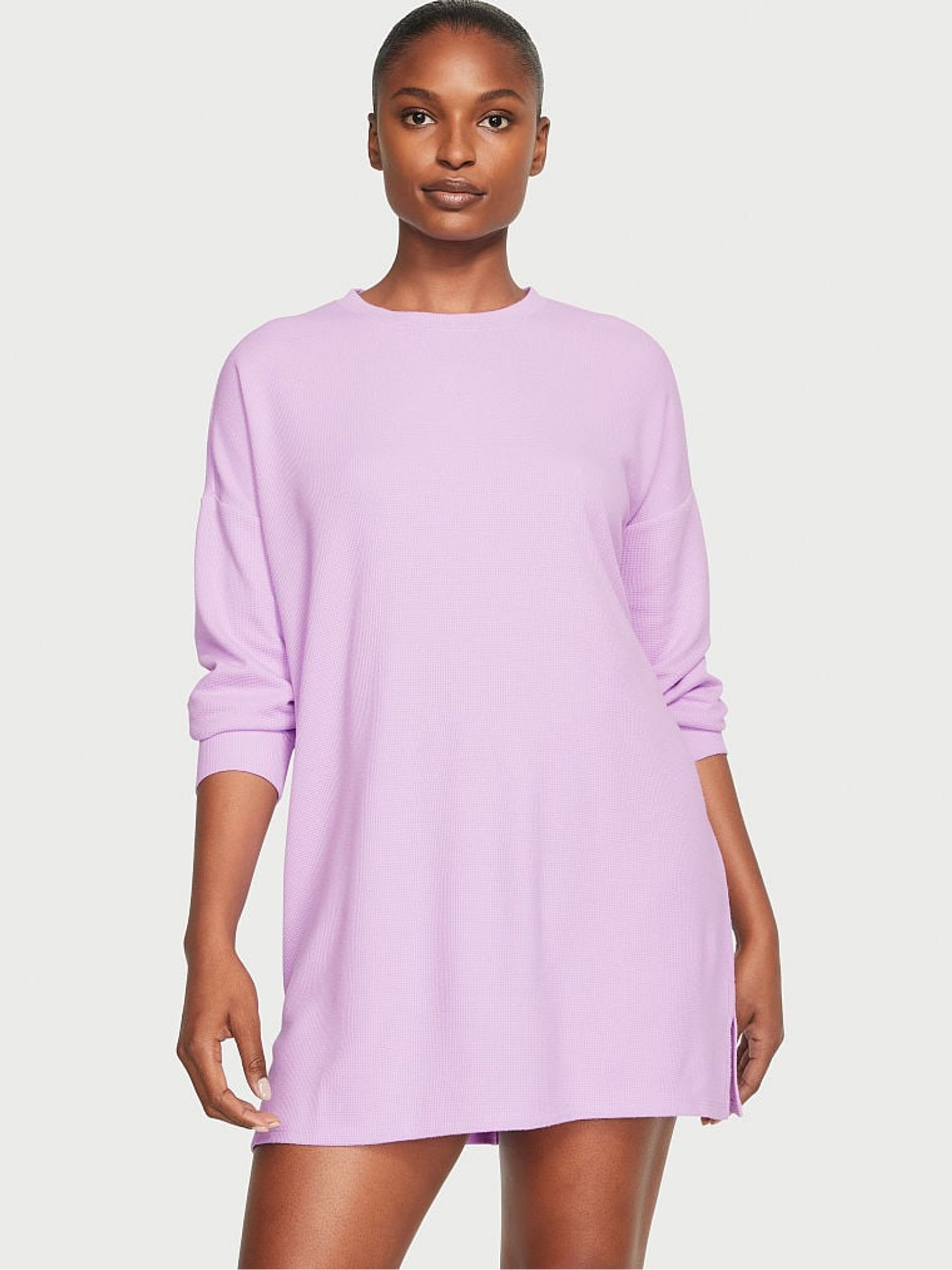 Silky Lilac Purple Waffle Nightie - Image 1 of 3
