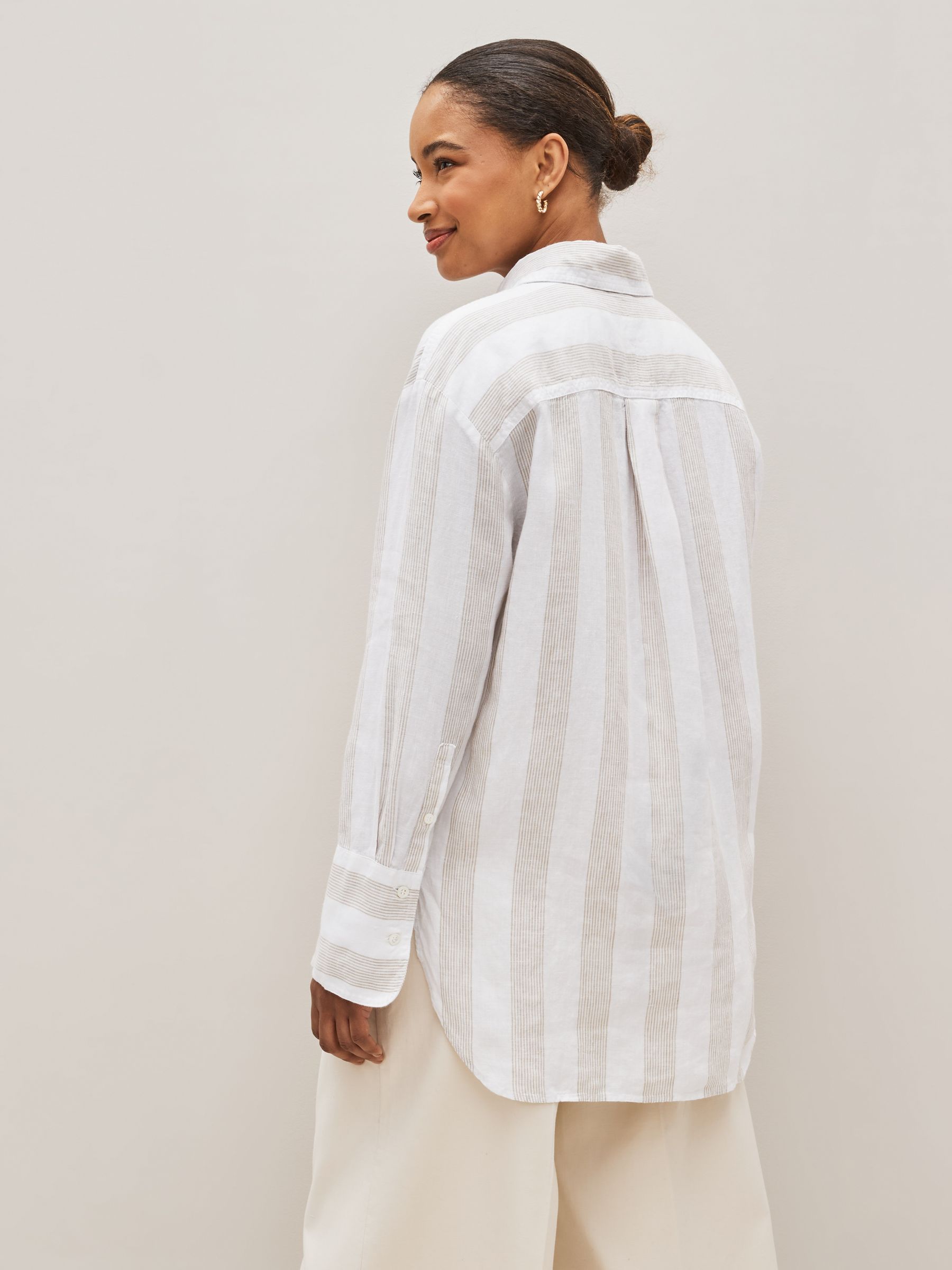 Banana Republic Cream The Oversized Linen Shirt - Image 3 of 4