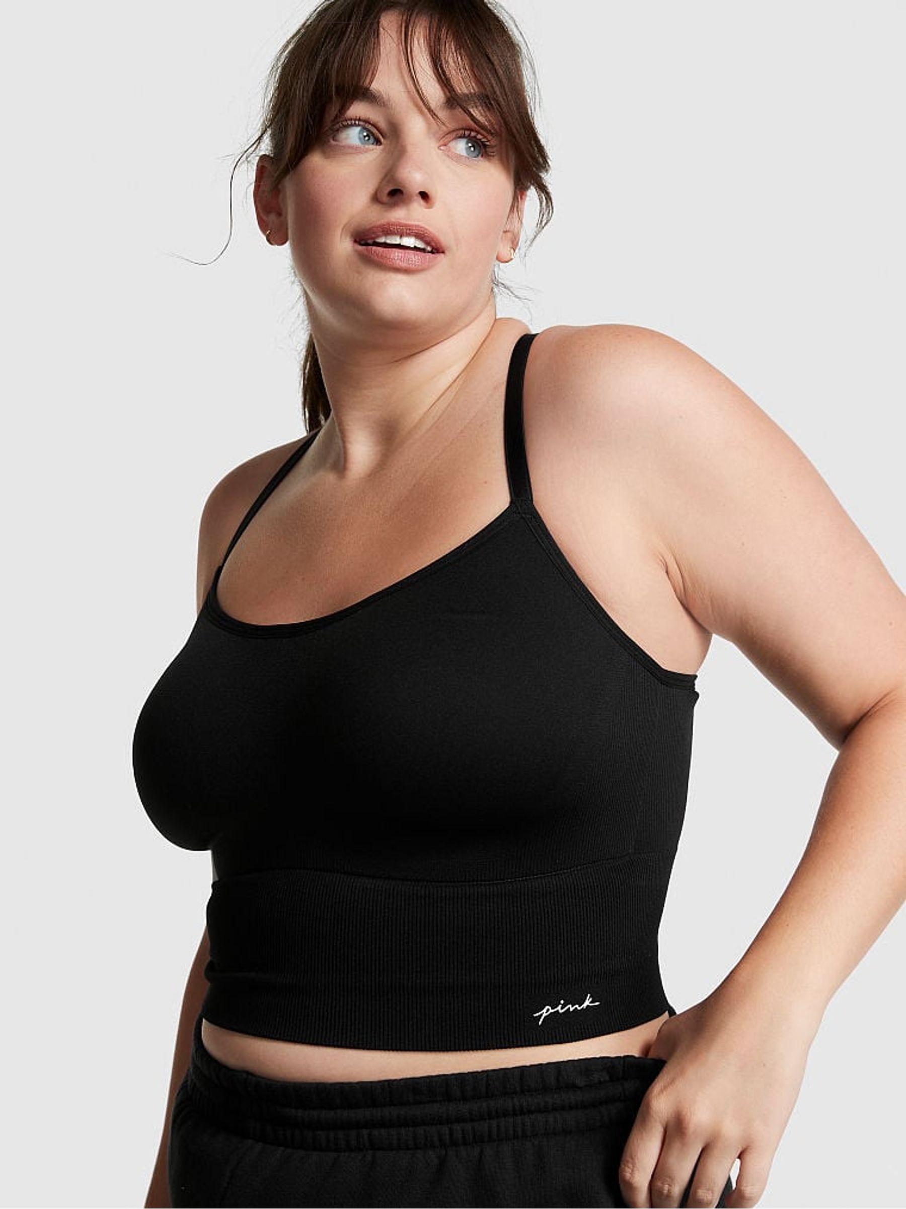 Pure Black Seamless Air Sports Bra - Image 1 of 4