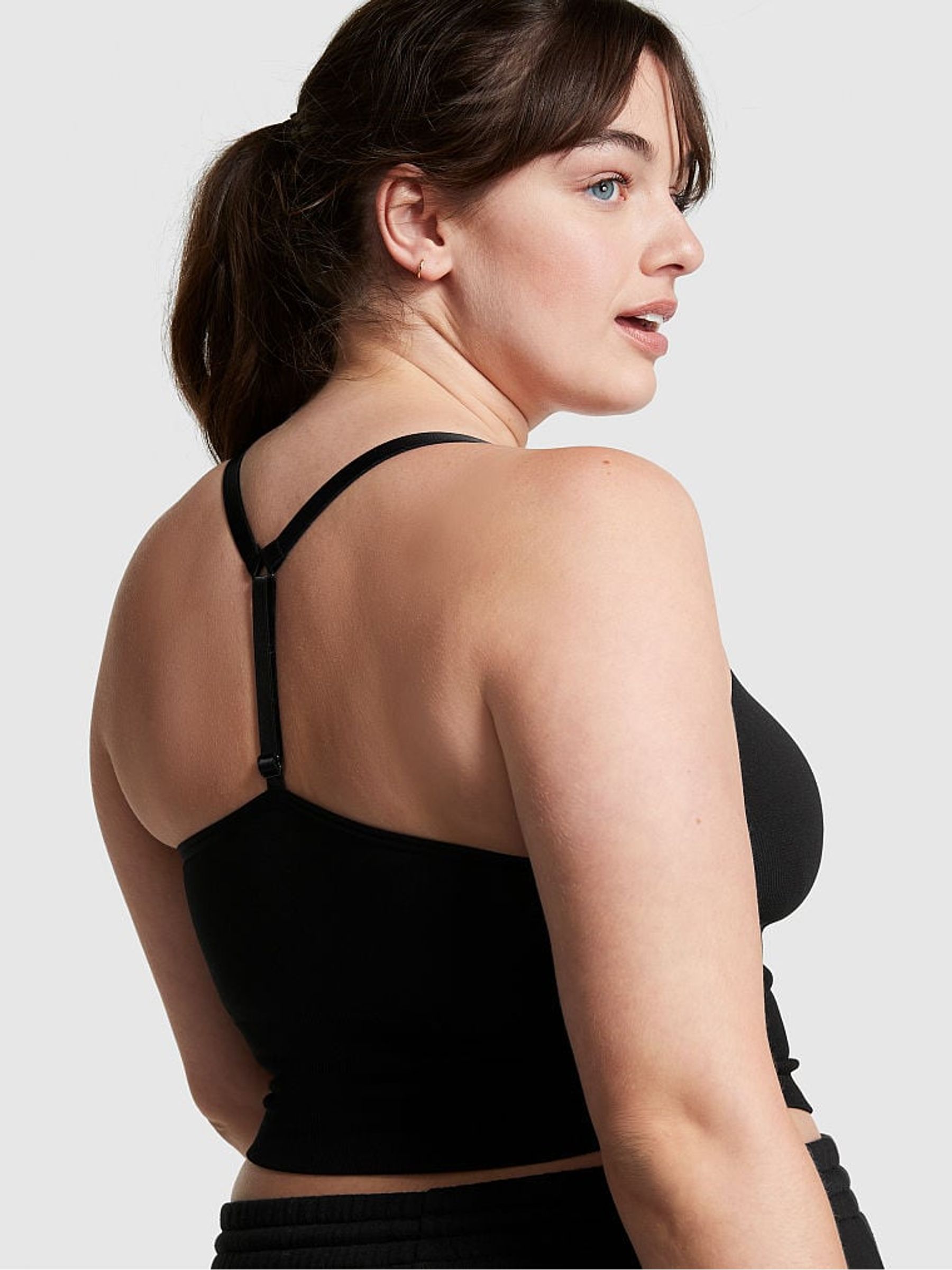 Pure Black Seamless Air Sports Bra - Image 2 of 4