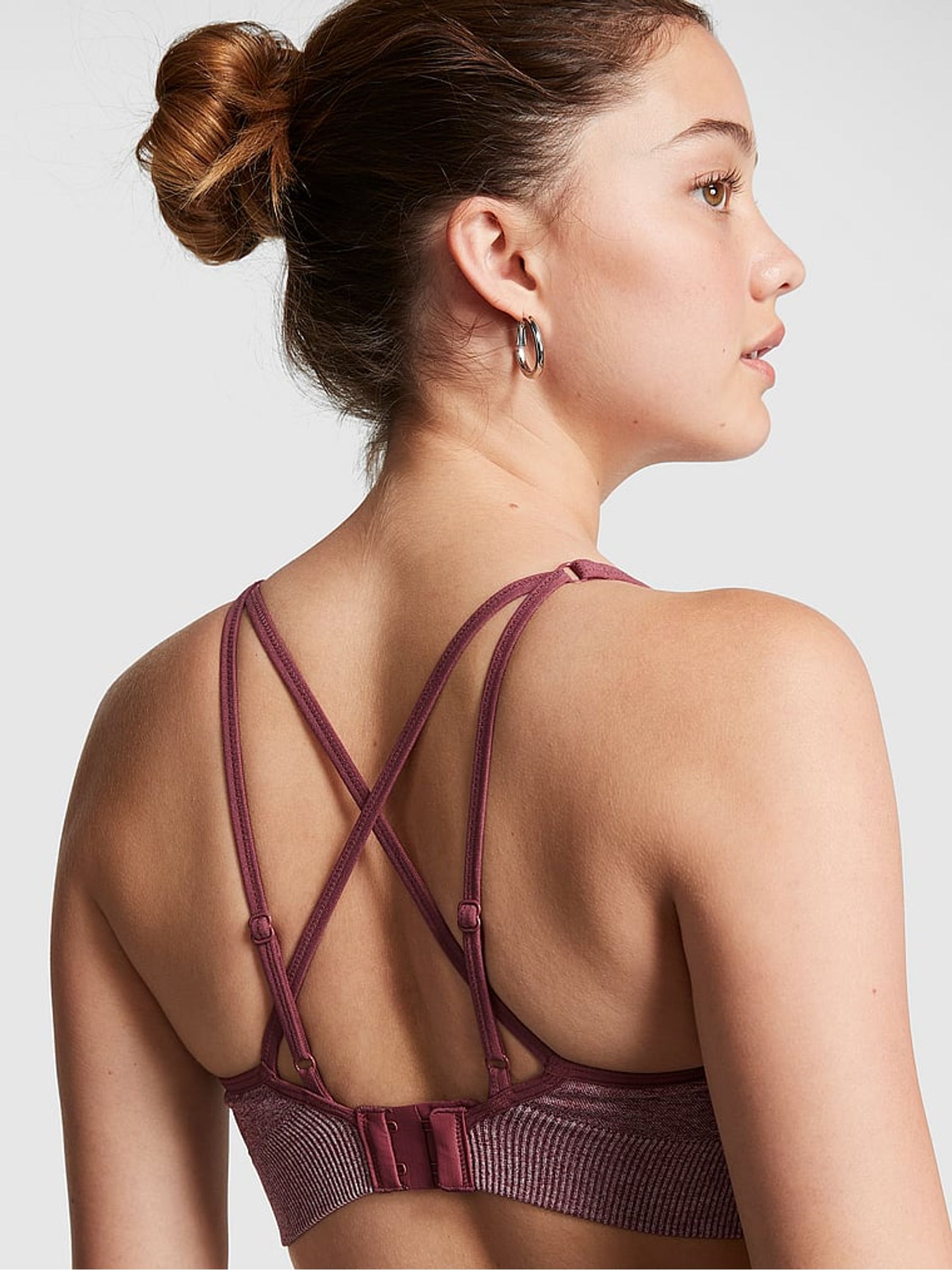Morning Rose Marl Pink Non Wired Lightly Lined Seamless Air Sports Bra - Image 2 of 3