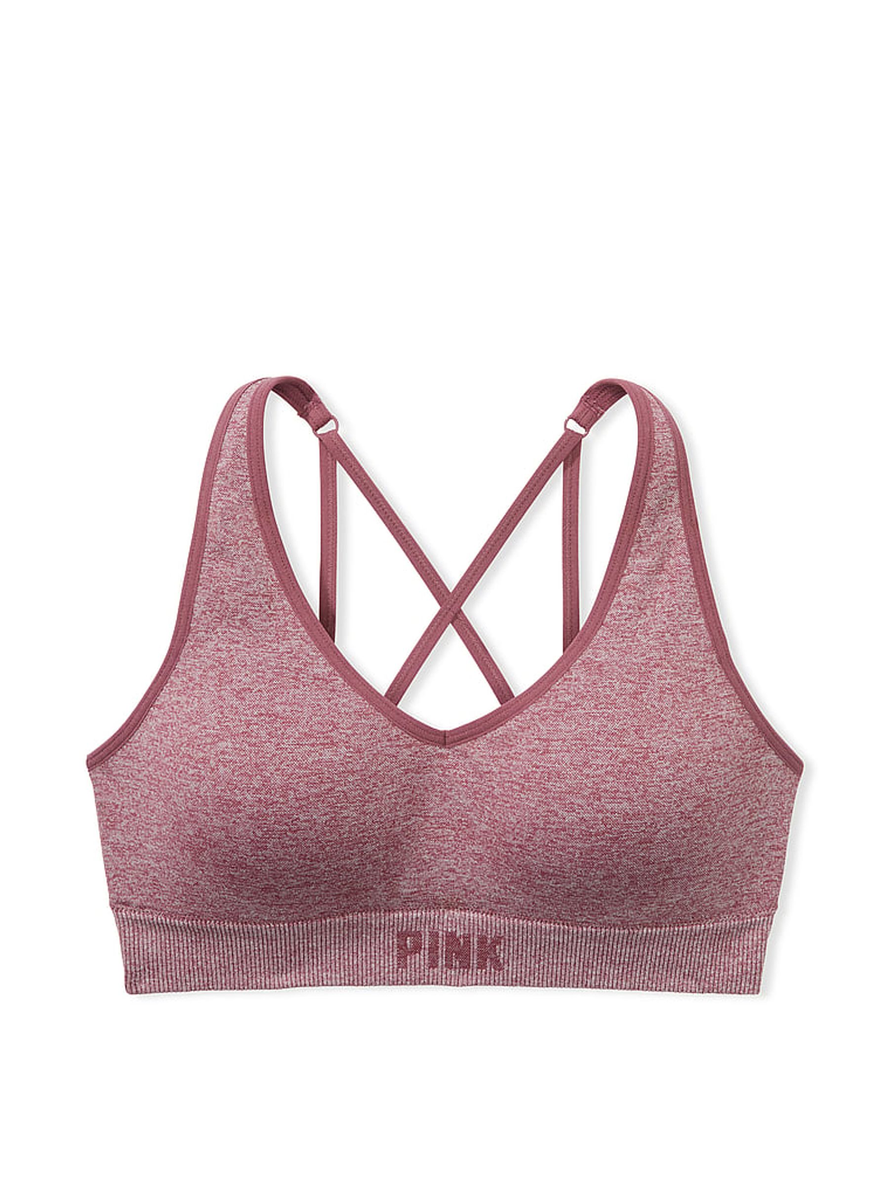 Morning Rose Marl Pink Non Wired Lightly Lined Seamless Air Sports Bra - Image 3 of 3