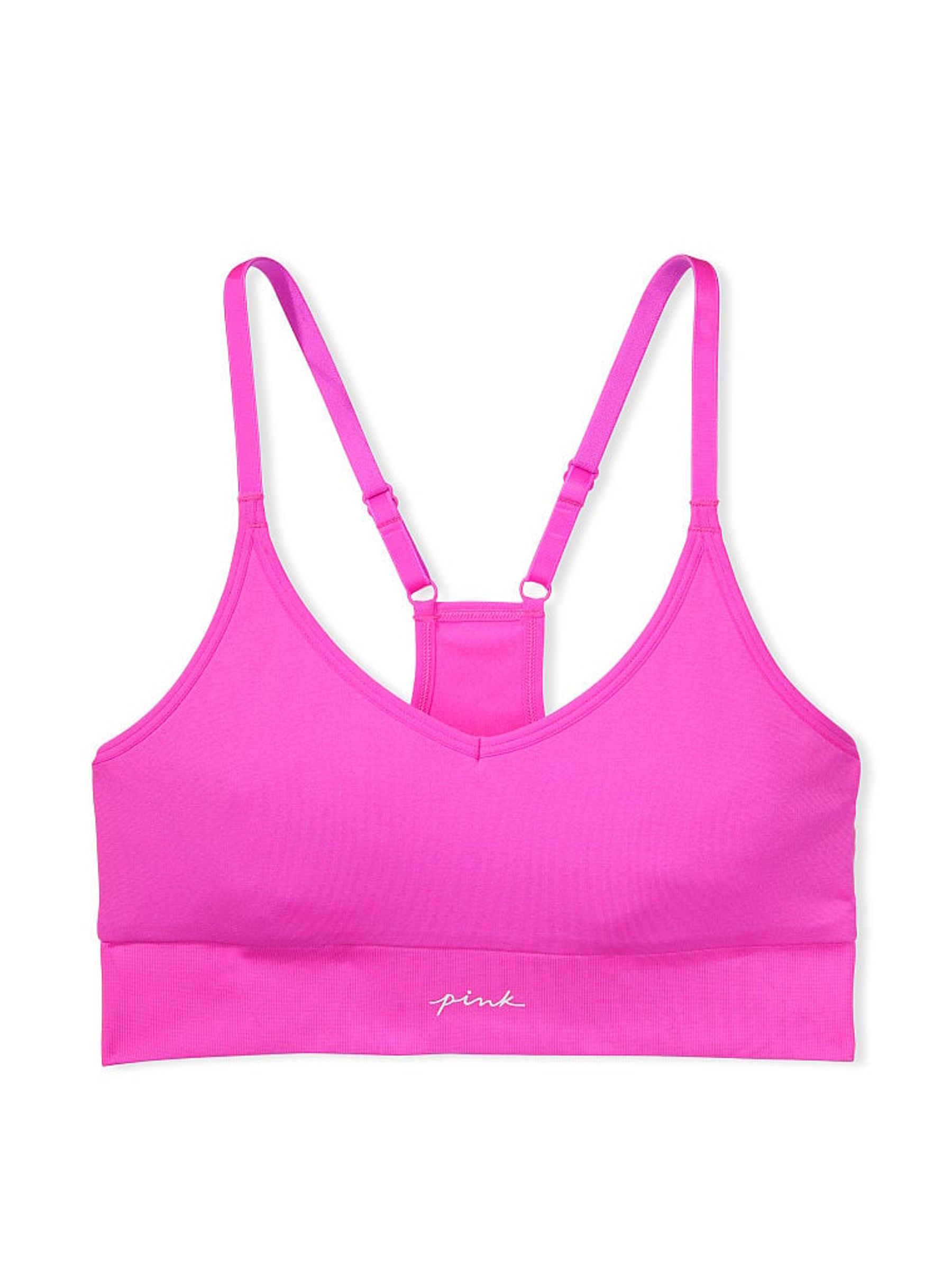 Pink Berry Non Wired Lightly Lined Seamless Sports Bra - Image 4 of 4