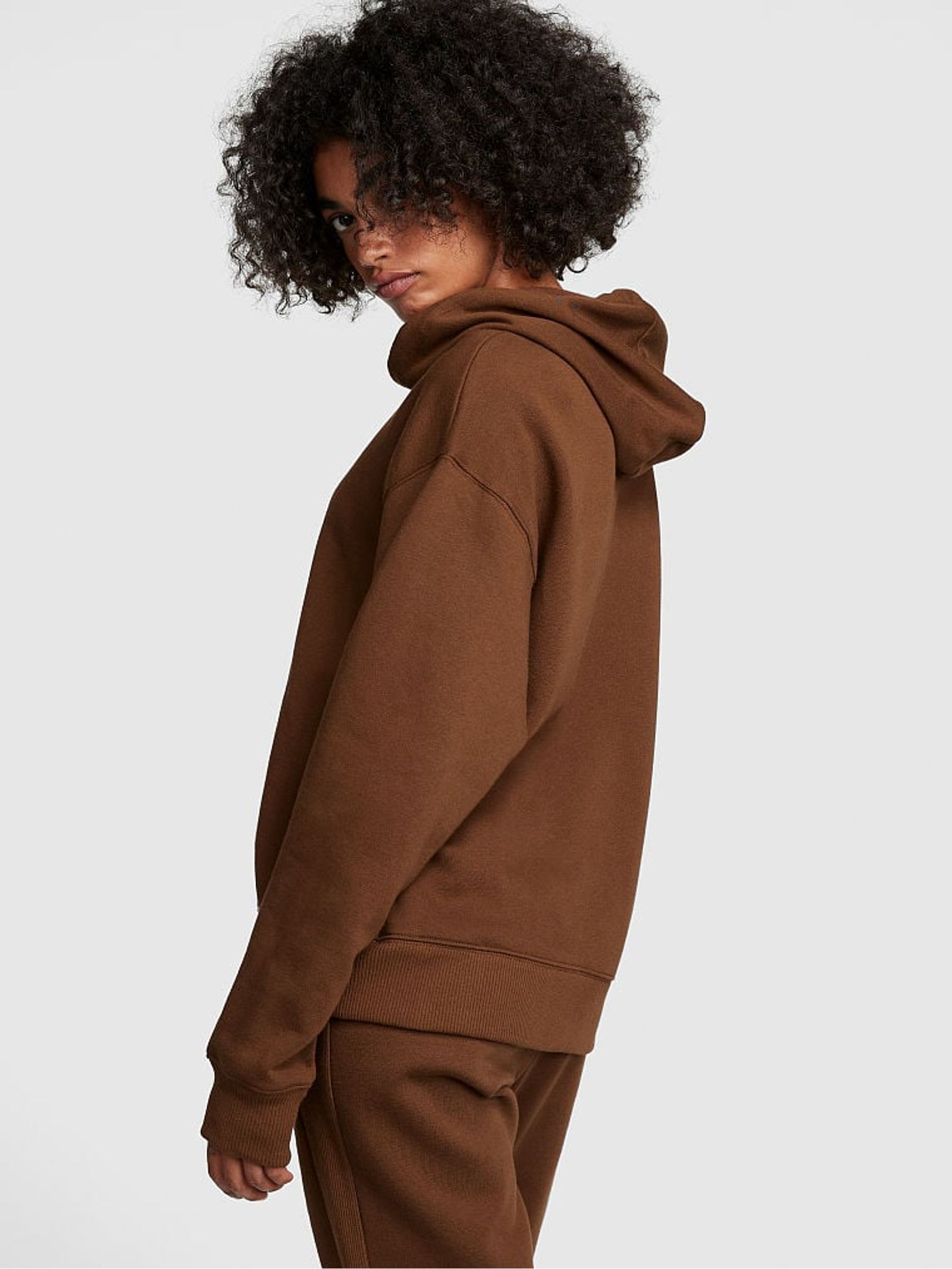 Chocolate Kiss Brown Candy Cane Oversized Premium Fleece Oversized Hoodie - Image 1 of 3