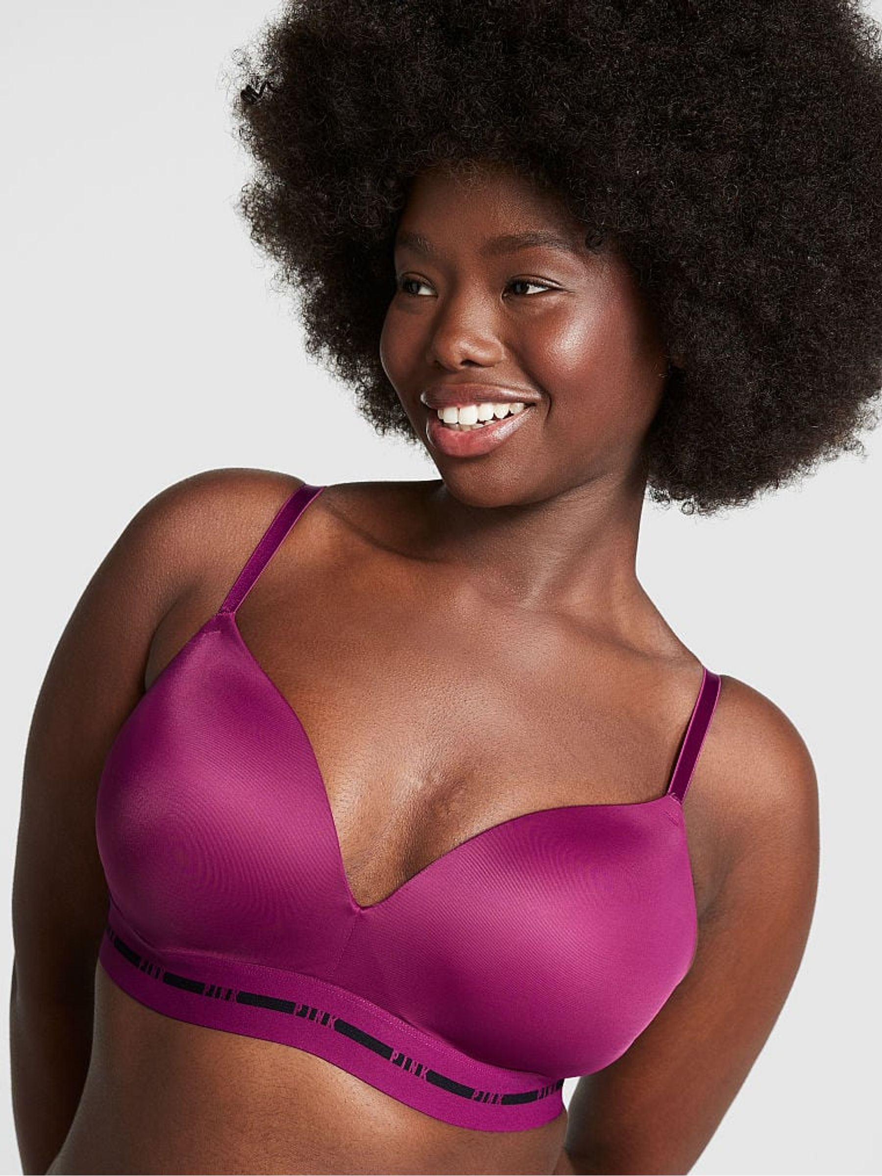 Vivid Magenta Pink Smooth Non Wired Push Up Smooth T-Shirt Bra - Image 1 of 4