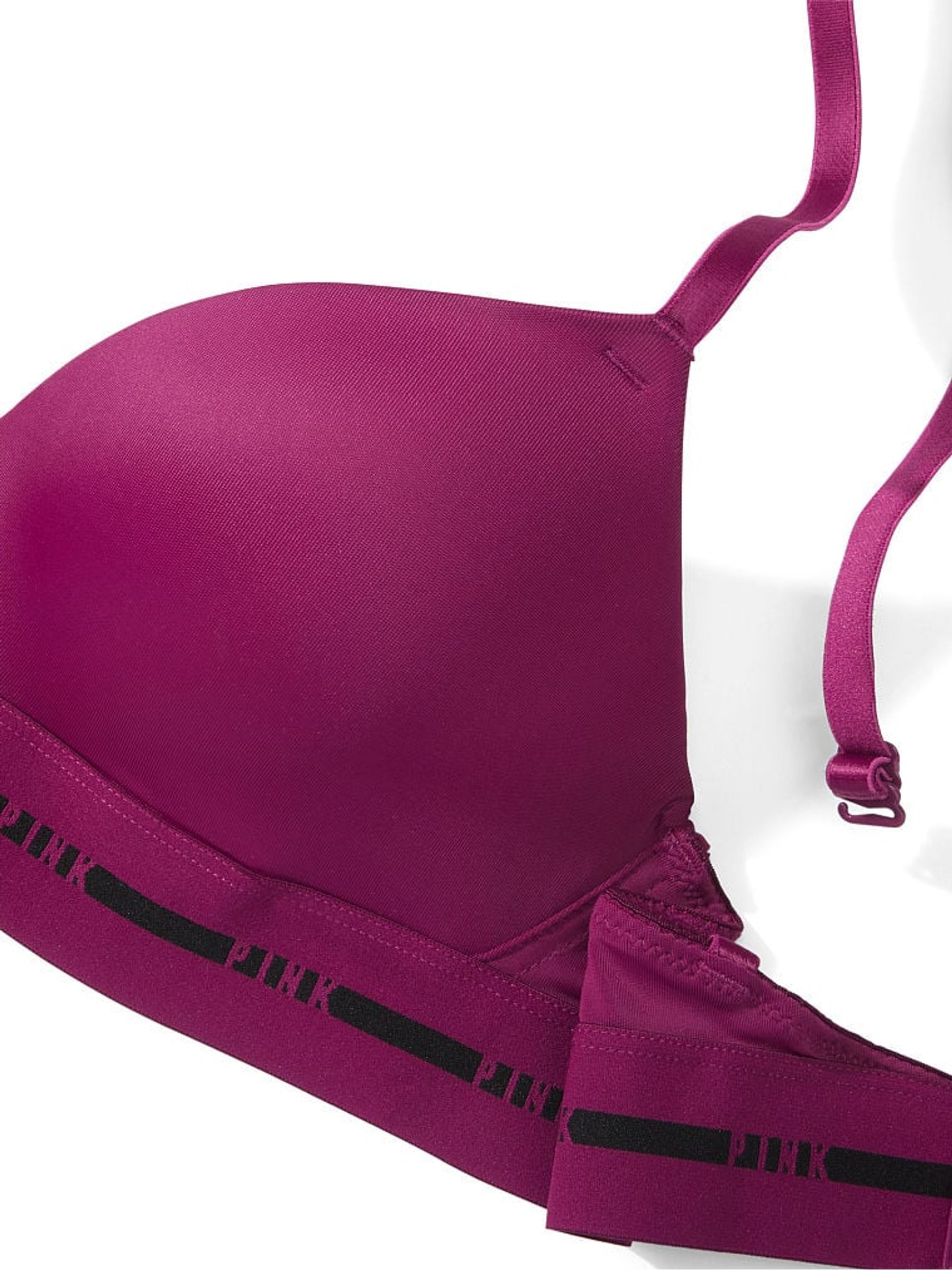 Vivid Magenta Pink Smooth Non Wired Push Up Smooth T-Shirt Bra - Image 4 of 4