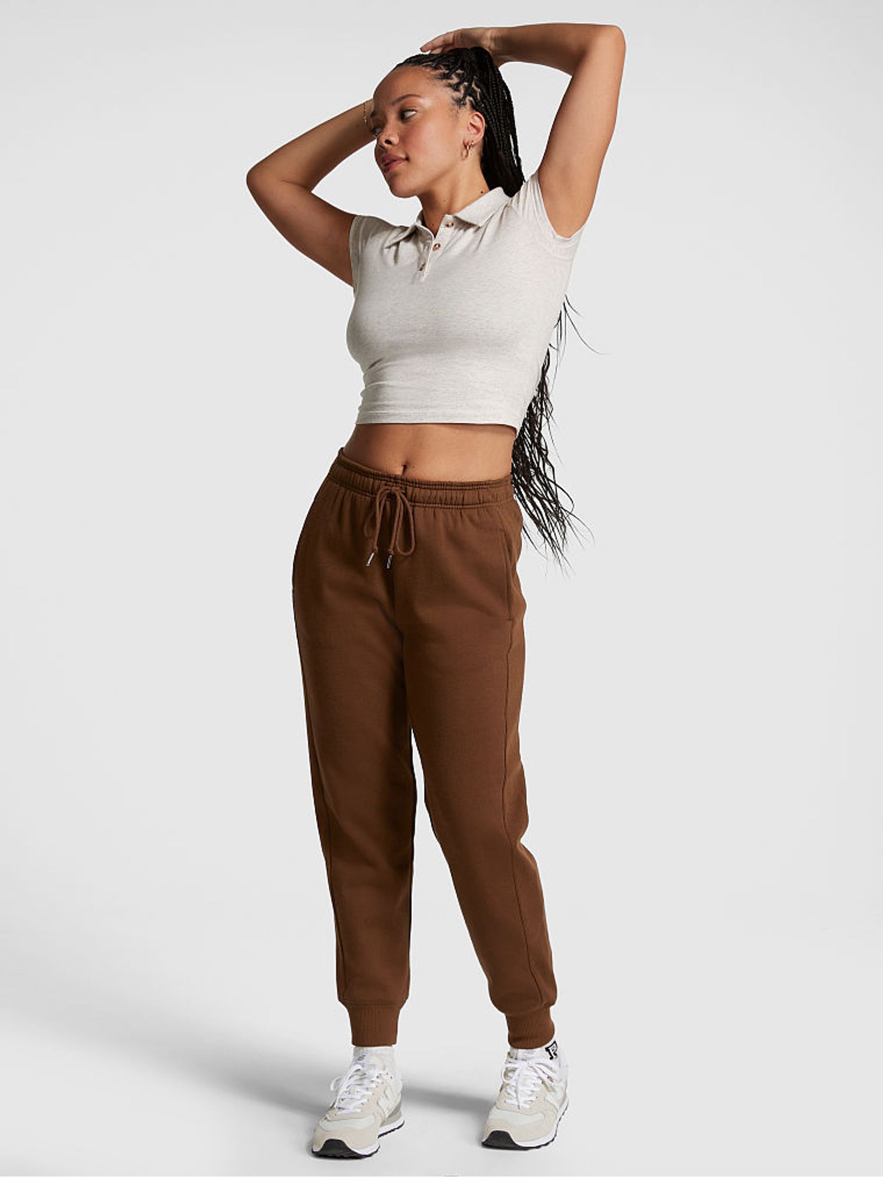 Chocolate Kiss Brown Fleece Jogger - Image 1 of 3