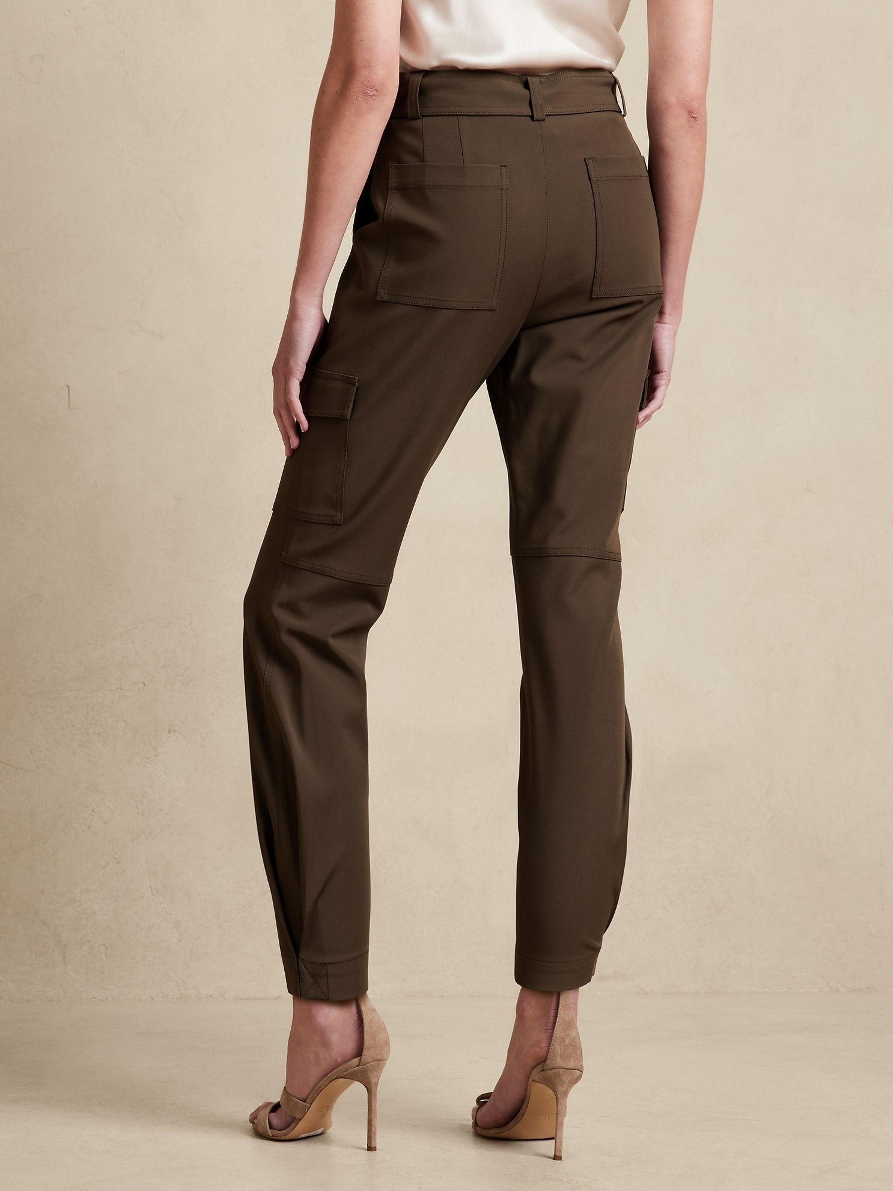 Banana Republic Brown Slim Refined Stretch Cargo Trousers - Image 2 of 4