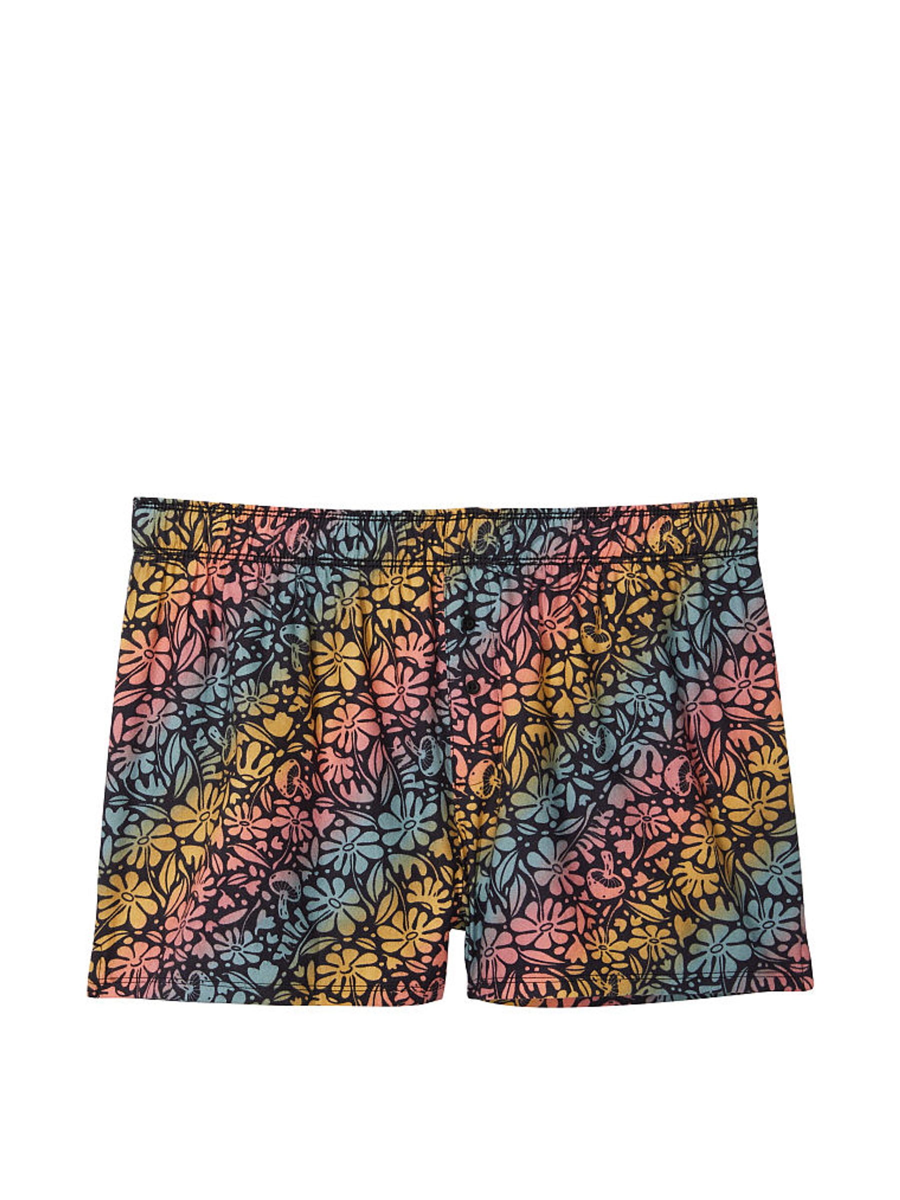 Pure Black Ombre Floral Sleep Short - Image 4 of 4