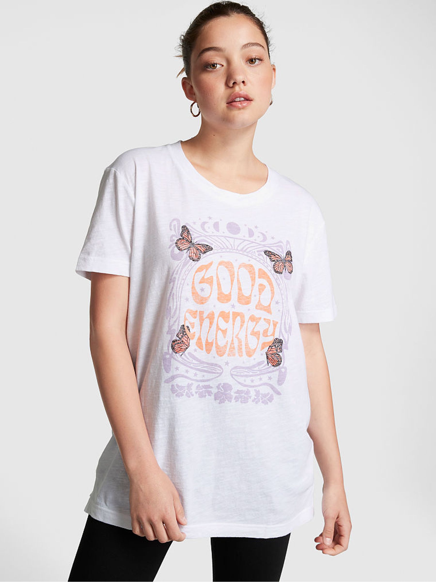 Optic White Good Energy Short Sleeve Slub T-Shirt - Image 1 of 4