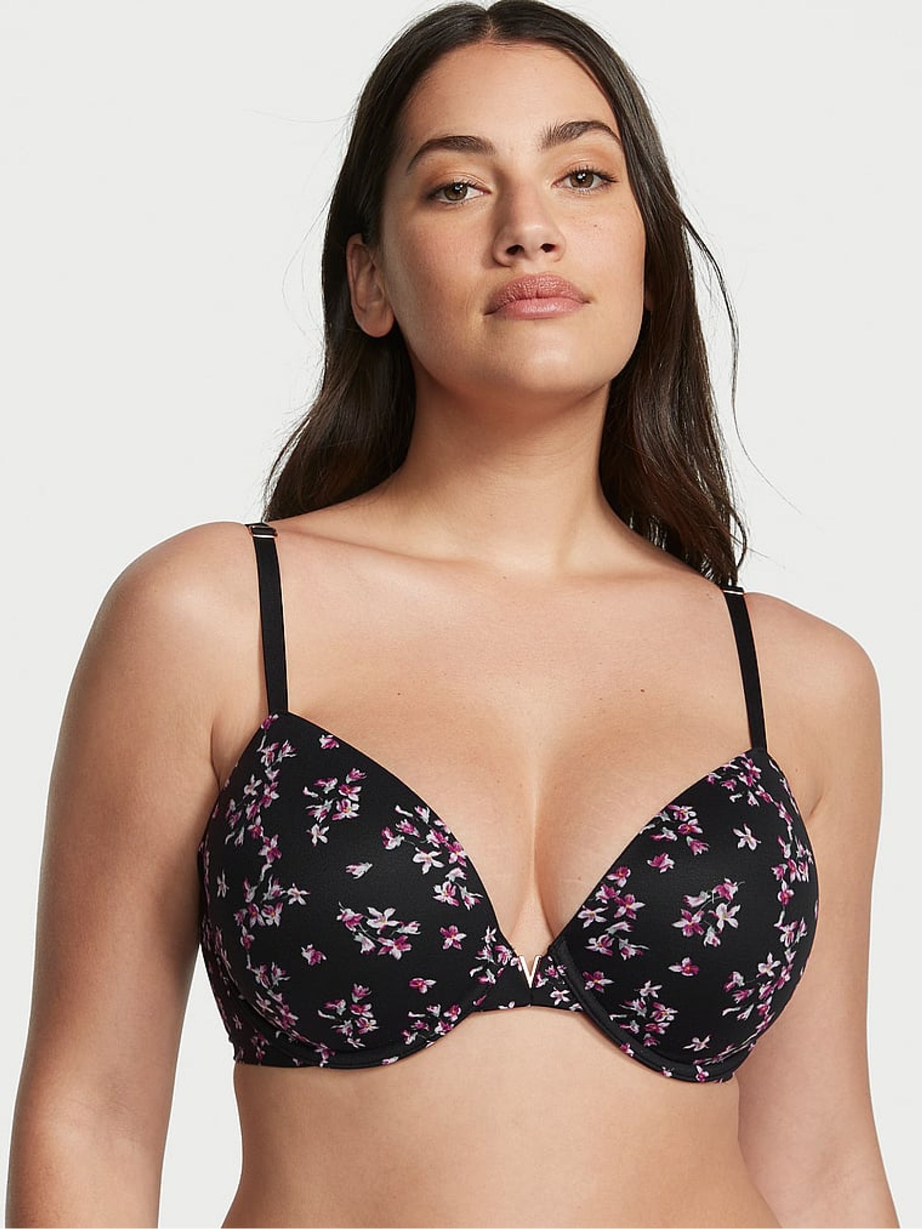 Black Floral Lightly Lined Demi Bra - Image 1 of 3