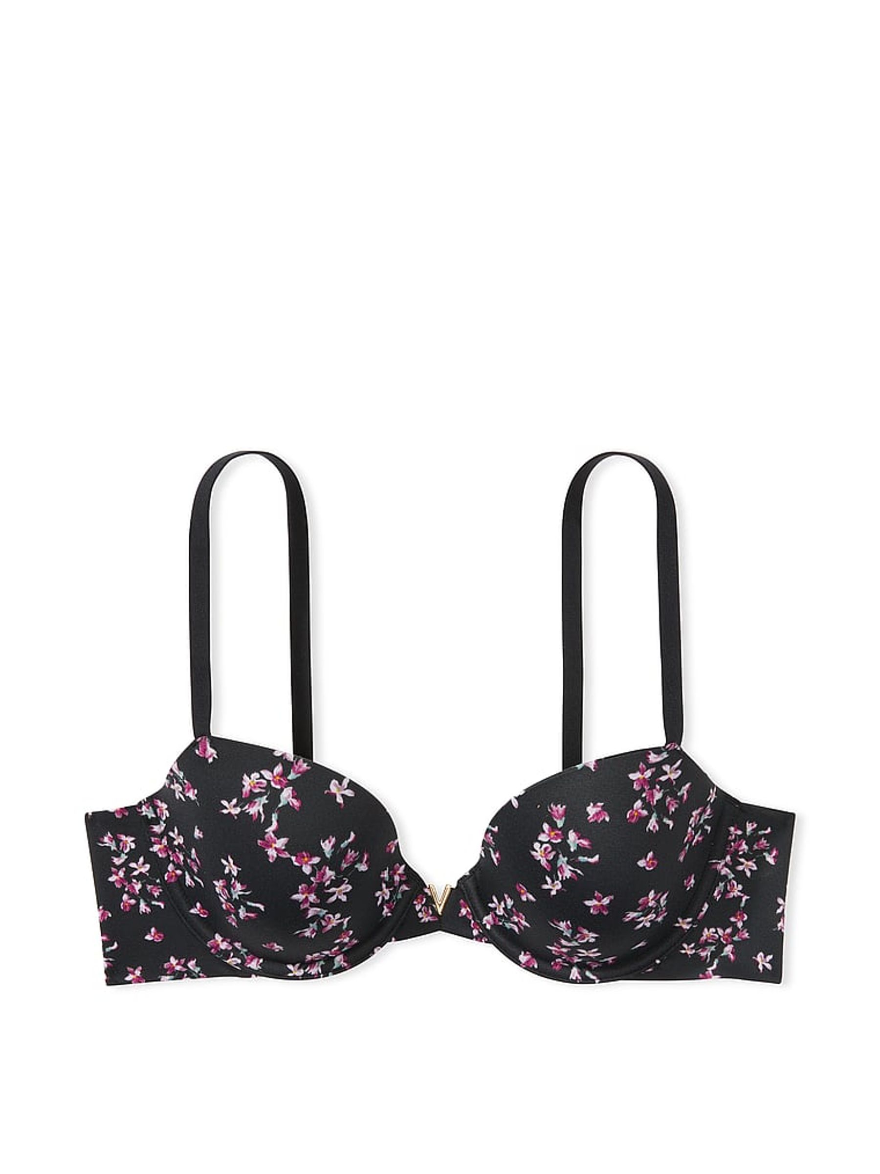 Black Floral Lightly Lined Demi Bra - Image 3 of 3