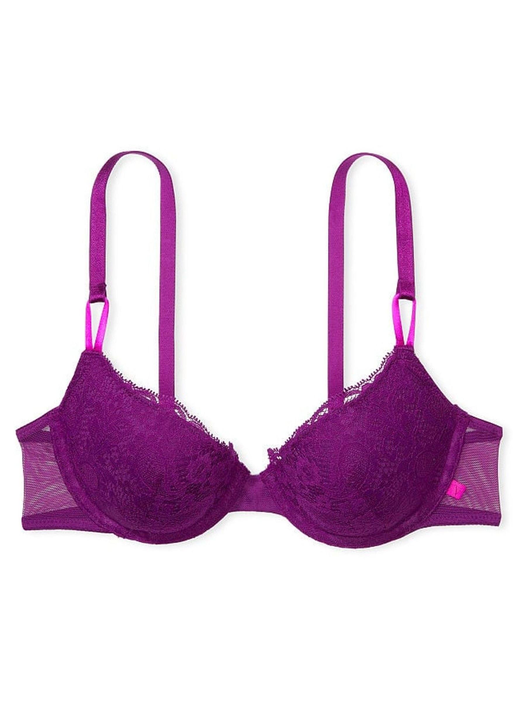 Beach Plum Purple Paisley Lace Lightly Lined T-Shirt Demi Bra - Image 3 of 3