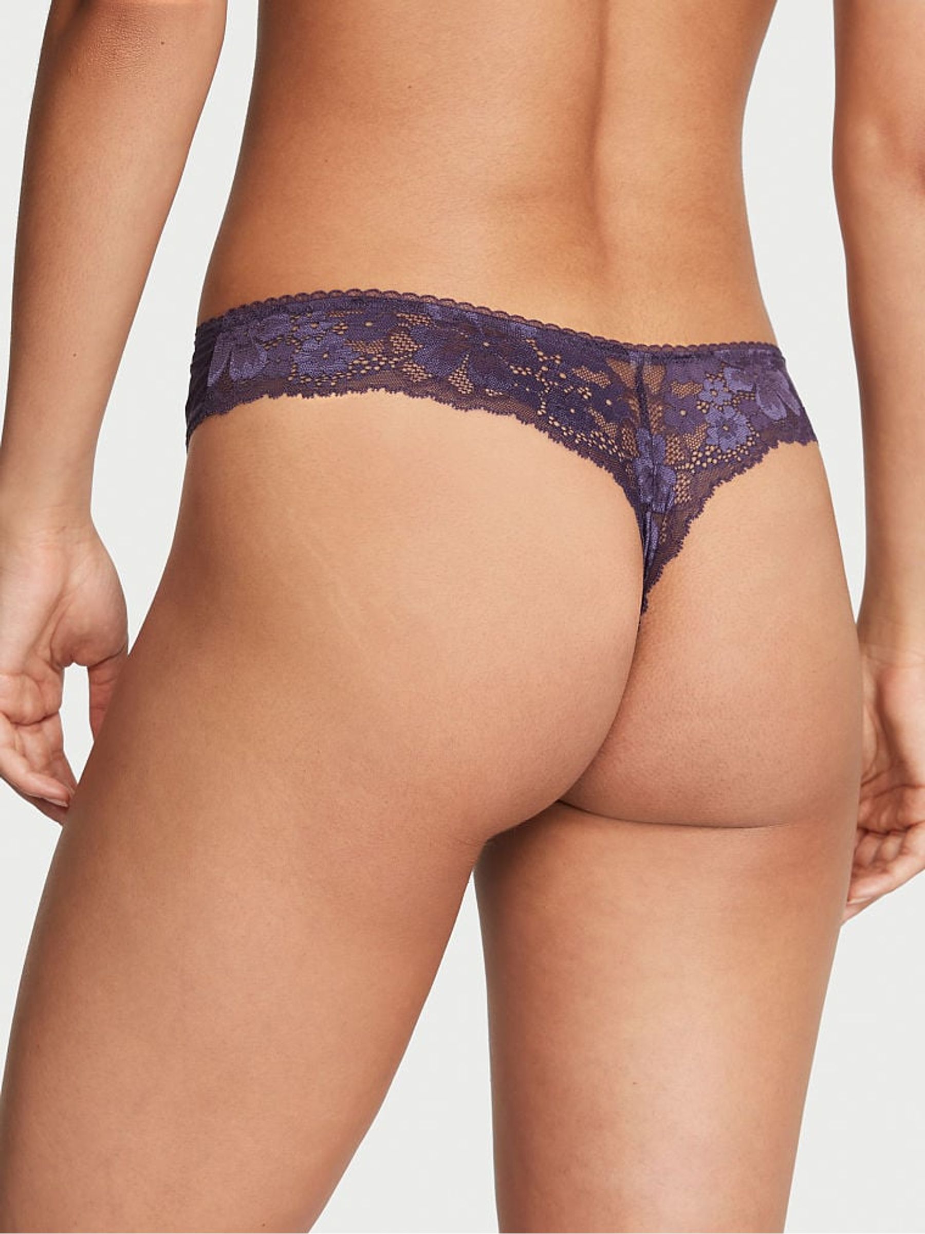 Valiant Purple Floral Thong Knickers - Image 2 of 3