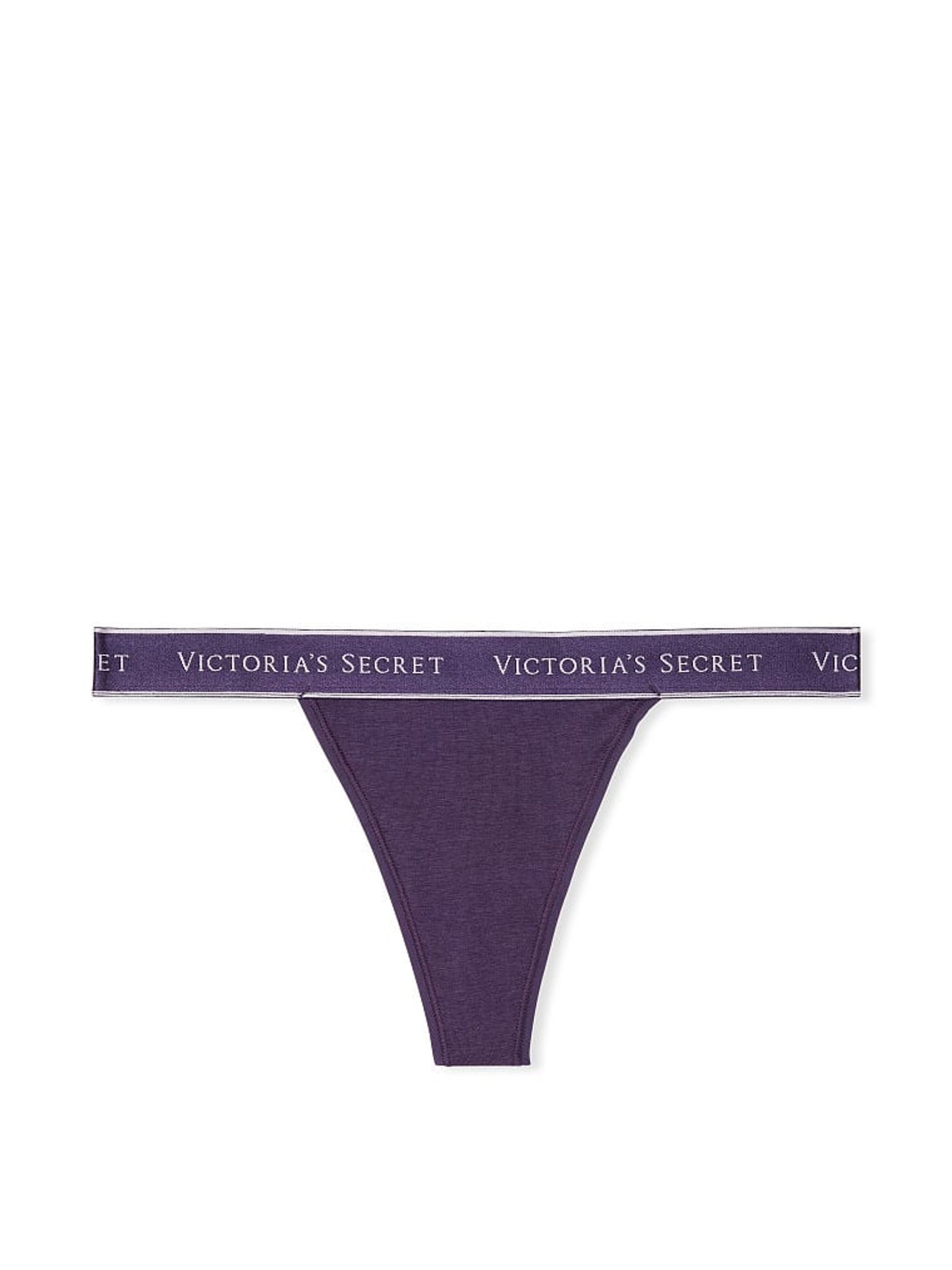 Valiant Purple Smooth Logo Thong Knickers - Image 3 of 3