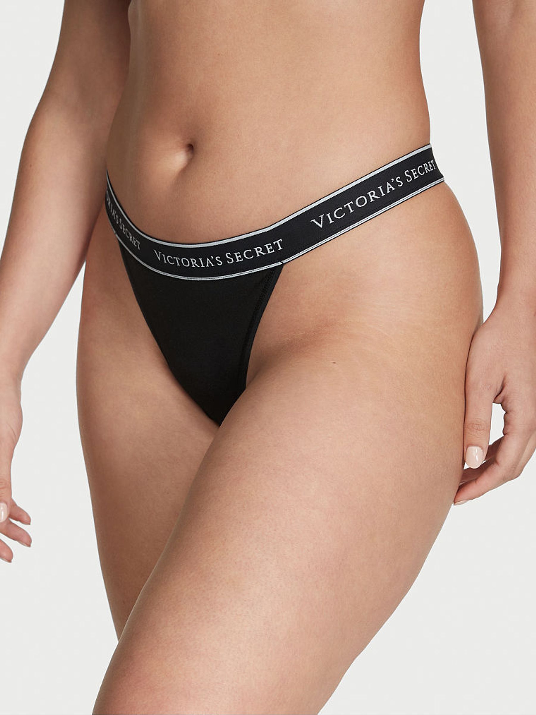 Black Logo Thong Knickers - Image 1 of 3