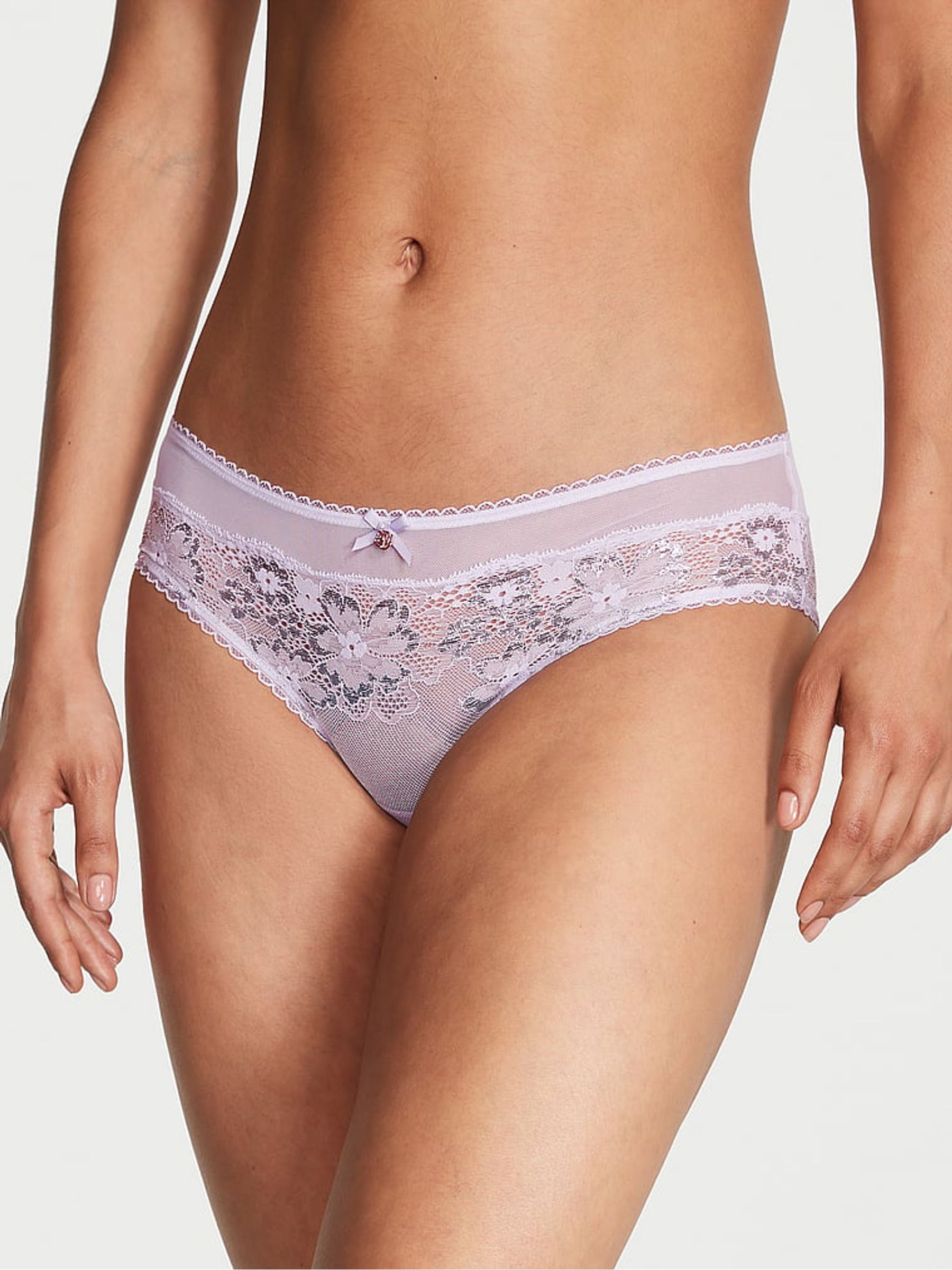 Lucky Lilac Purple Lace Hipster Knickers - Image 1 of 3
