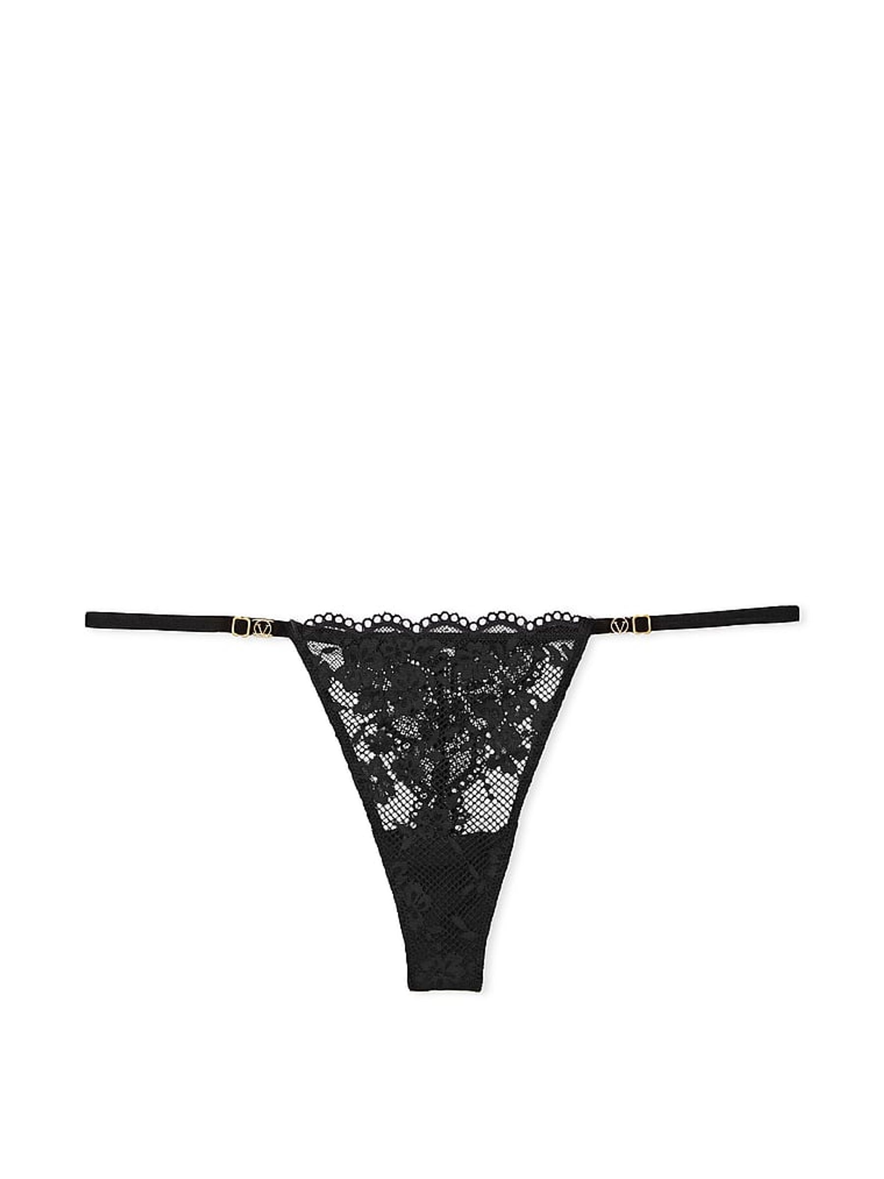 Black Lace Thong Knickers - Image 3 of 3
