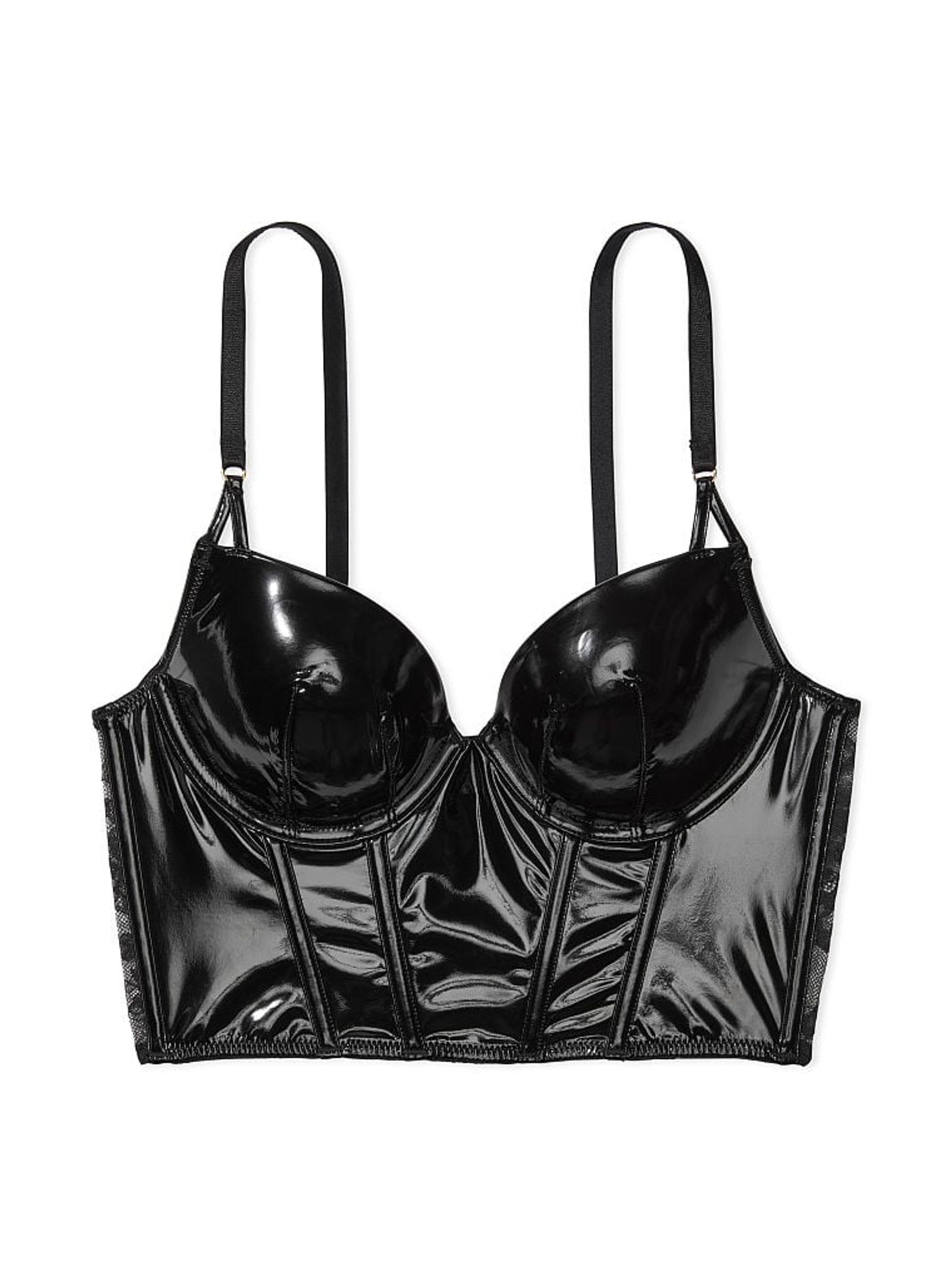 Black Leather Corset Bra Top - Image 5 of 5