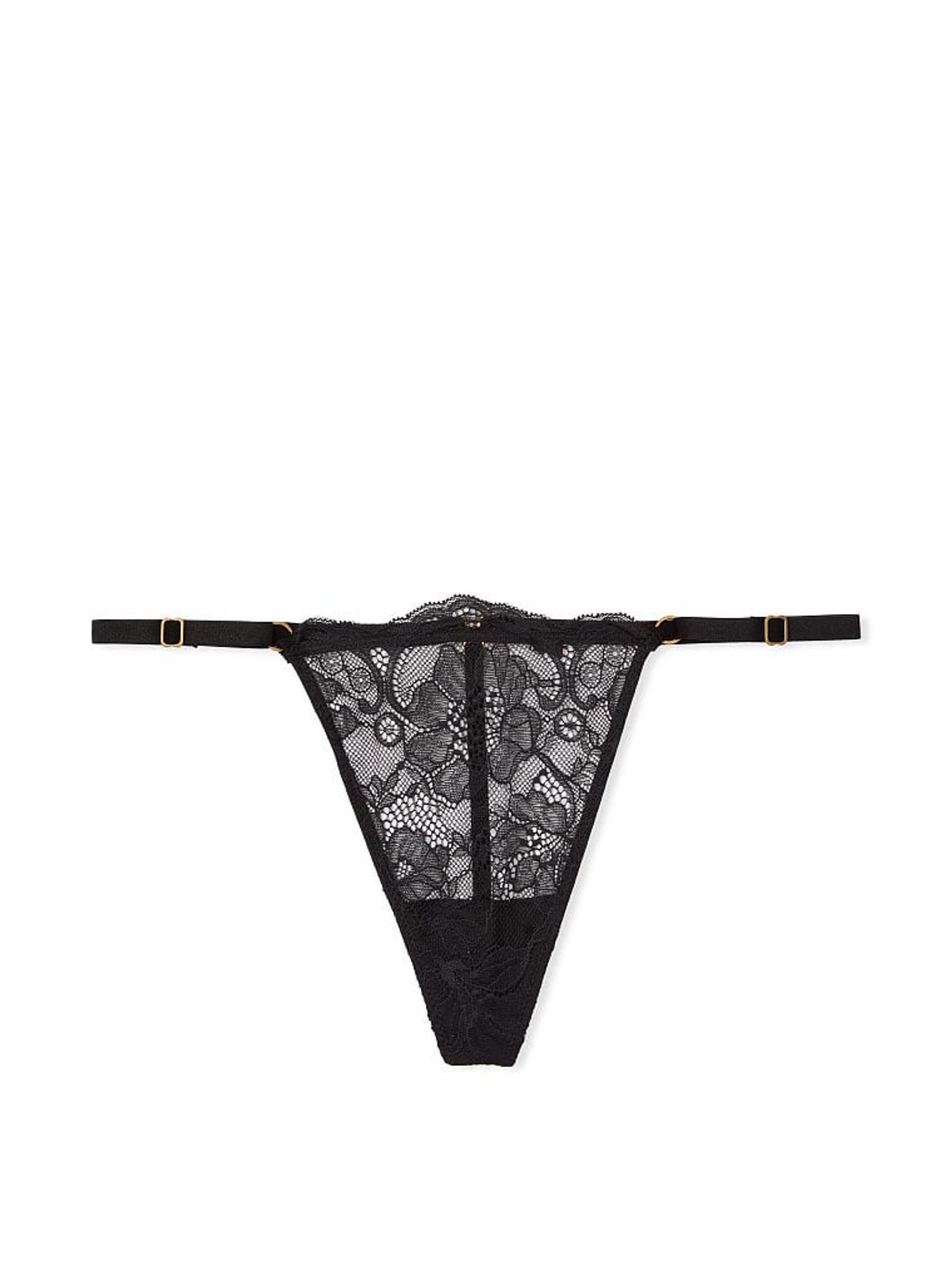 Pure Black Lace G String Knickers - Image 1 of 1