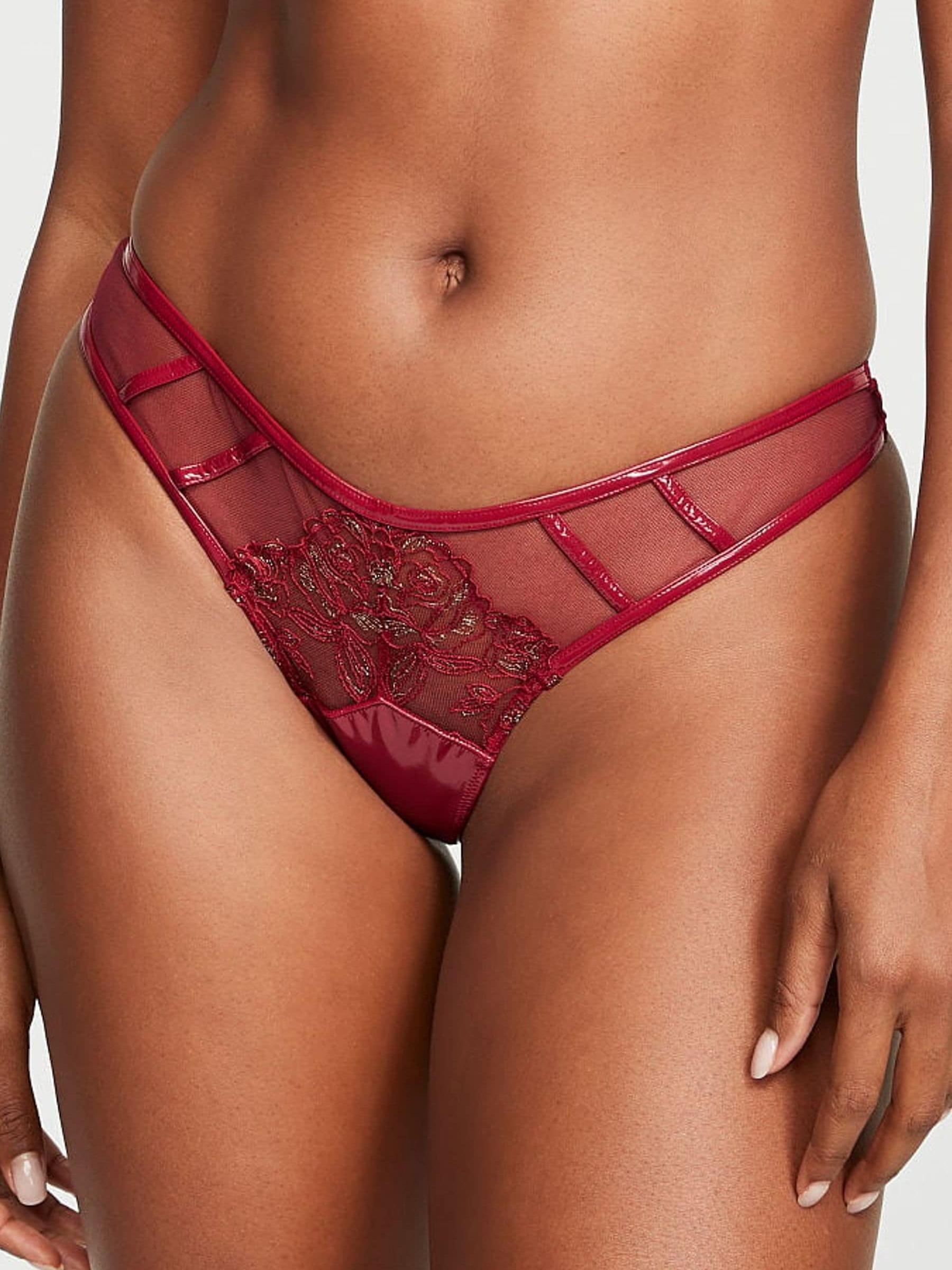 Red Lacquer Patent Thong Knickers - Image 1 of 3