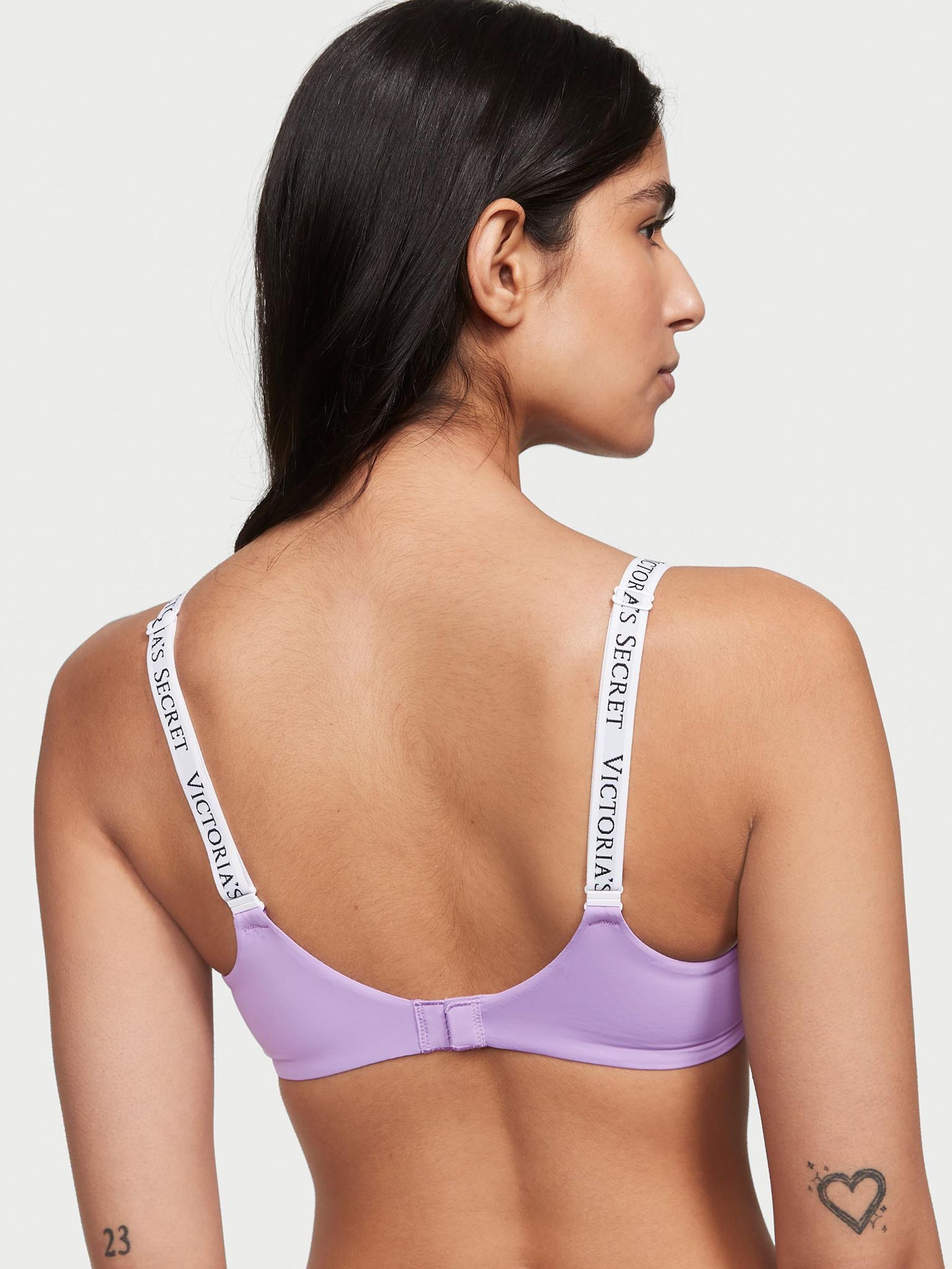 Secret Crush Purple Lightly Lined Demi Logo Strap T-Shirt Bra - Image 2 of 3