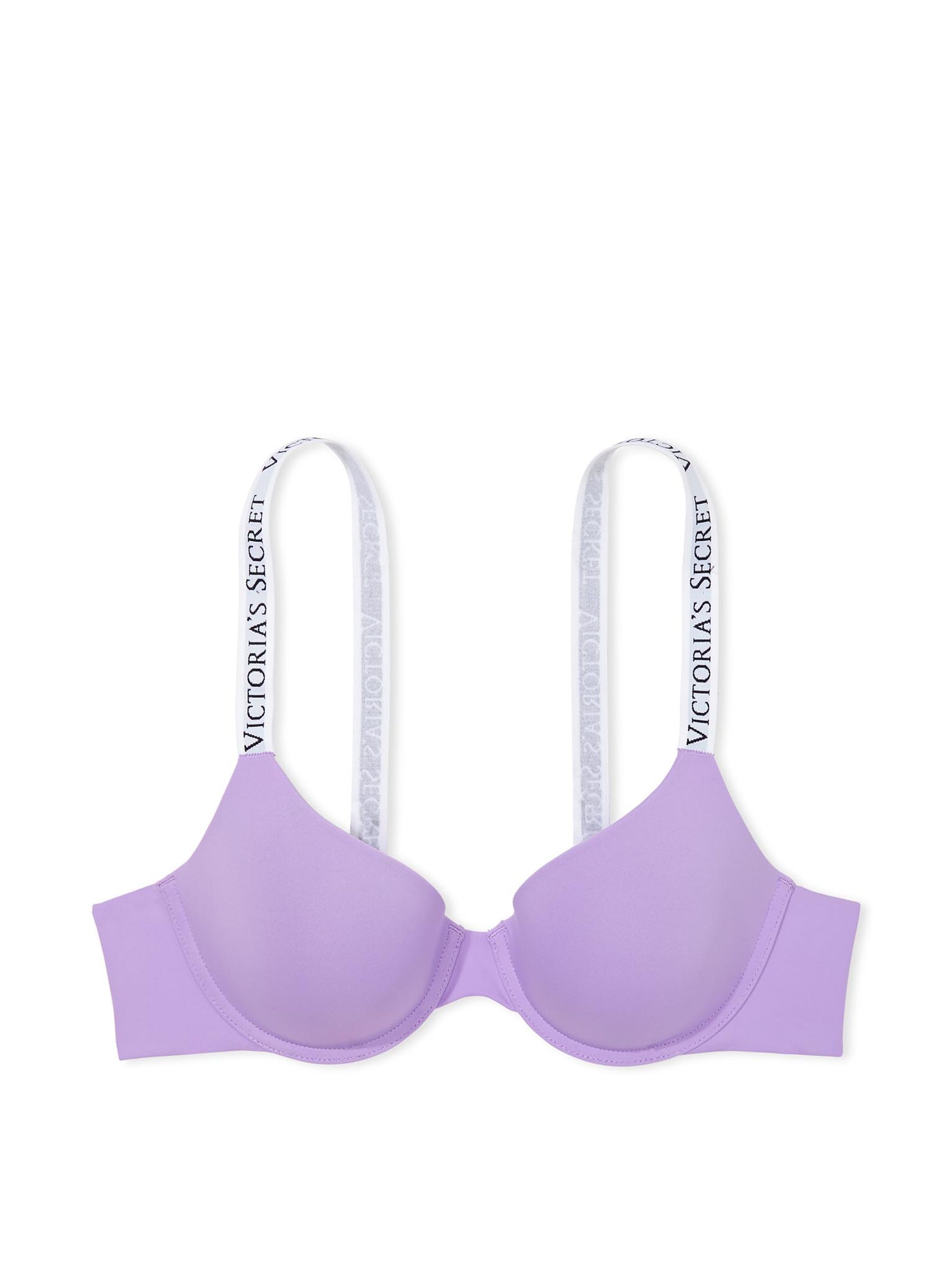 Secret Crush Purple Lightly Lined Demi Logo Strap T-Shirt Bra - Image 3 of 3