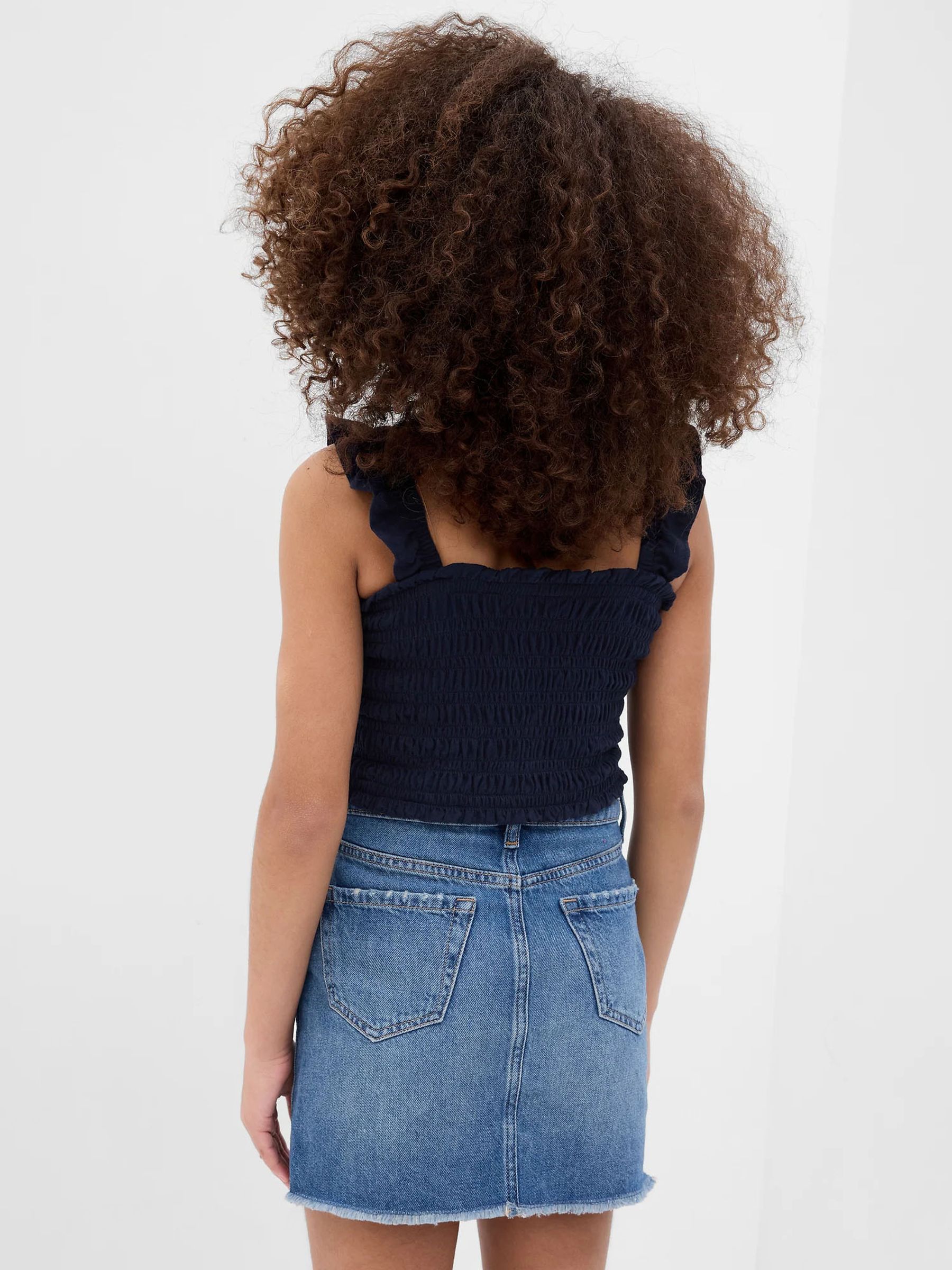 Blue Smocked Tank Top - Image 2 of 3