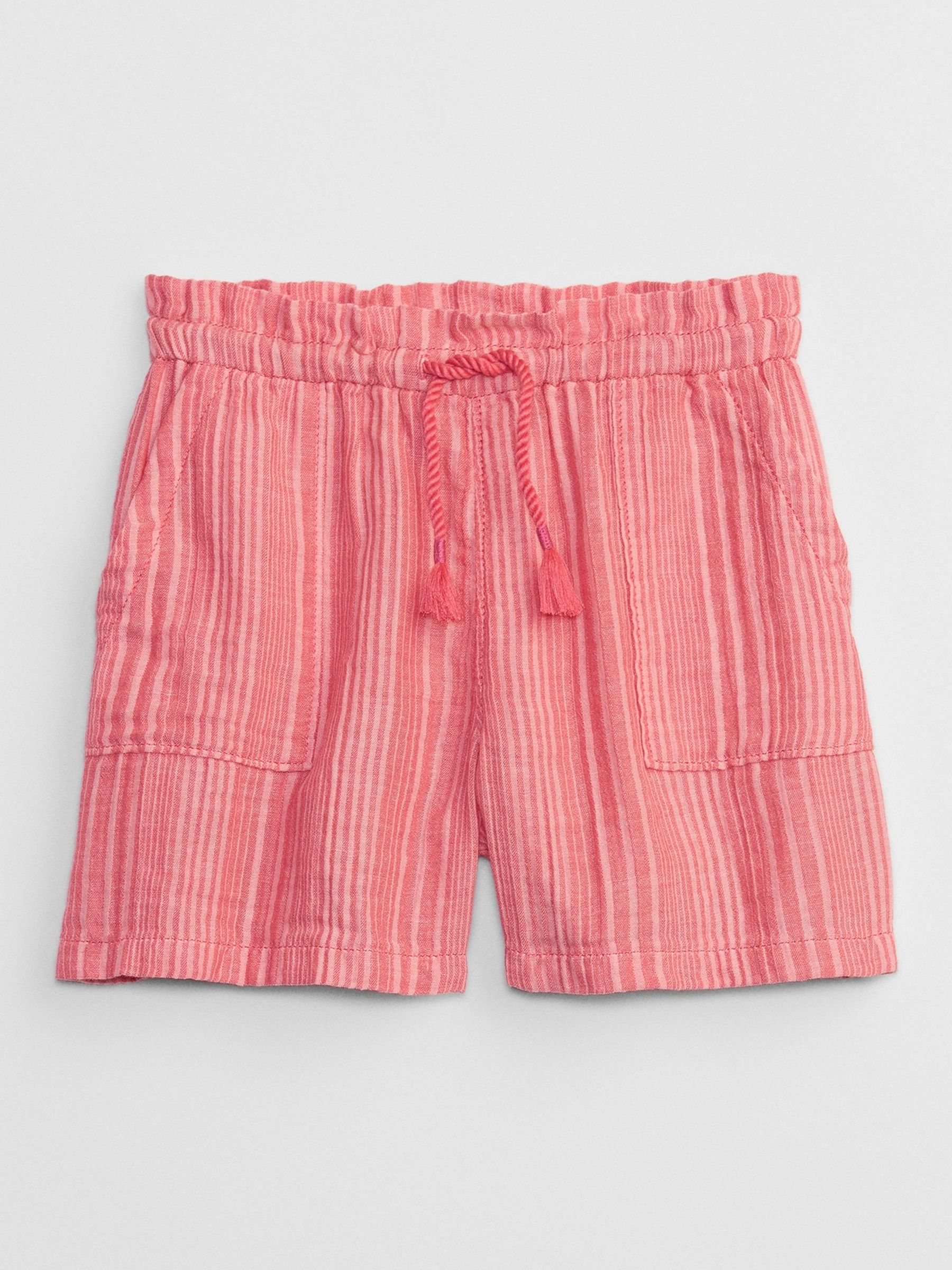 Pink Stripe Utility Pull On Crinkle Shorts - Image 2 of 3