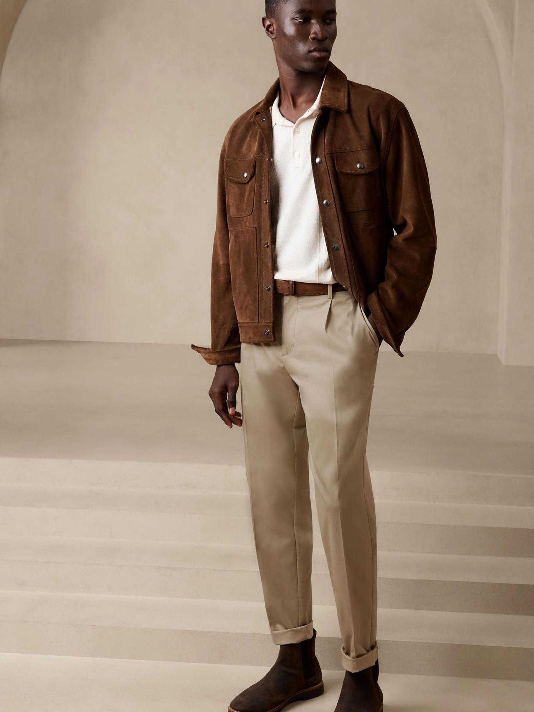 Banana Republic Beige Pleated Core Temp Pant - Image 1 of 3