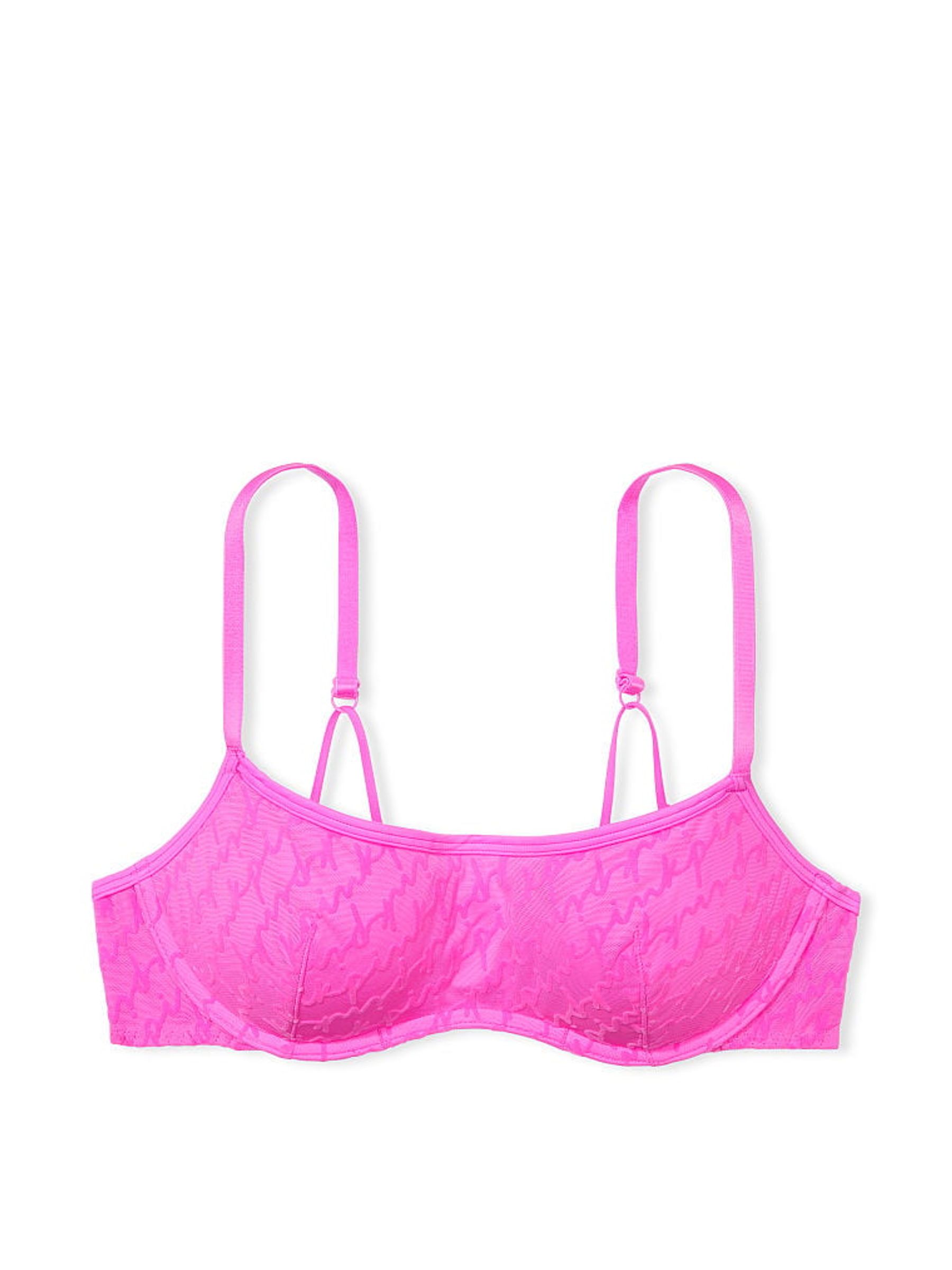 Pink Berry Push Up Flocked Mesh Push Up Bralette - Image 1 of 1