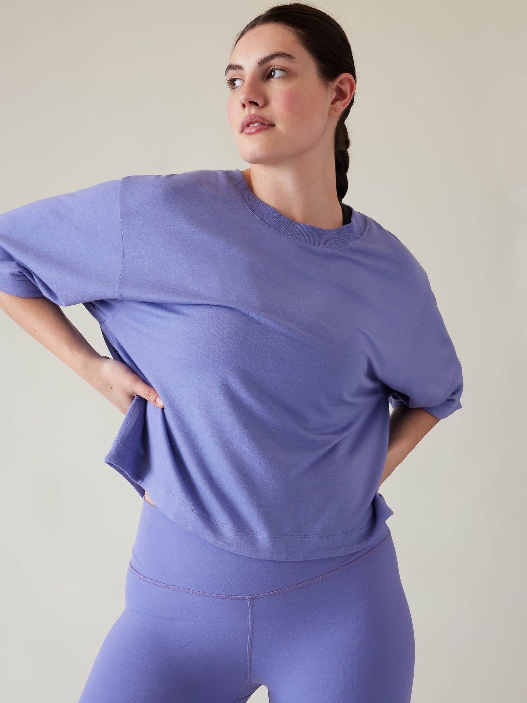 Athleta Blue Bliss Crew Neck Sweat Top - Image 1 of 1