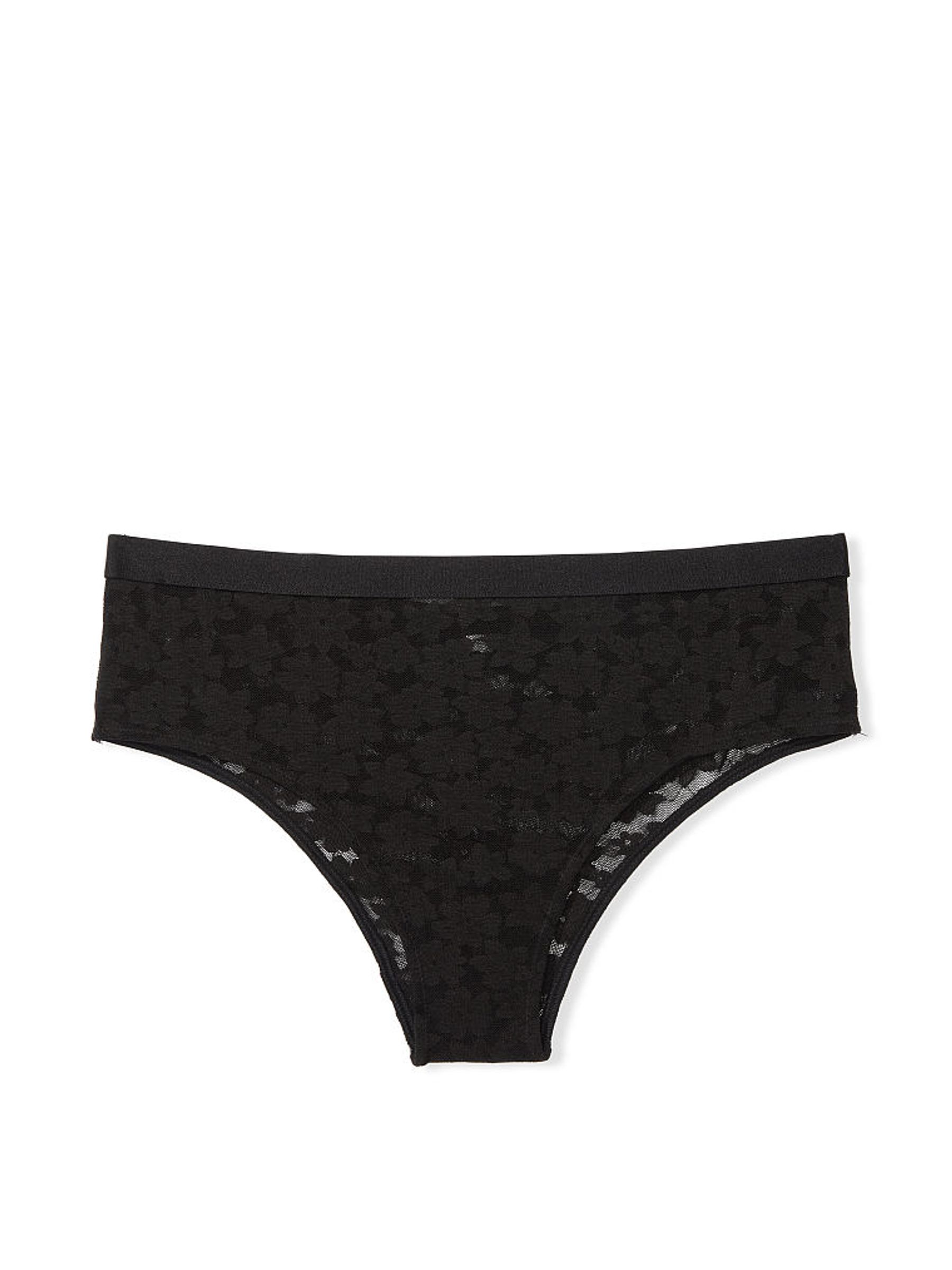 Pure Black Tossed Floral Lace Cheekster Knickers - Image 3 of 4