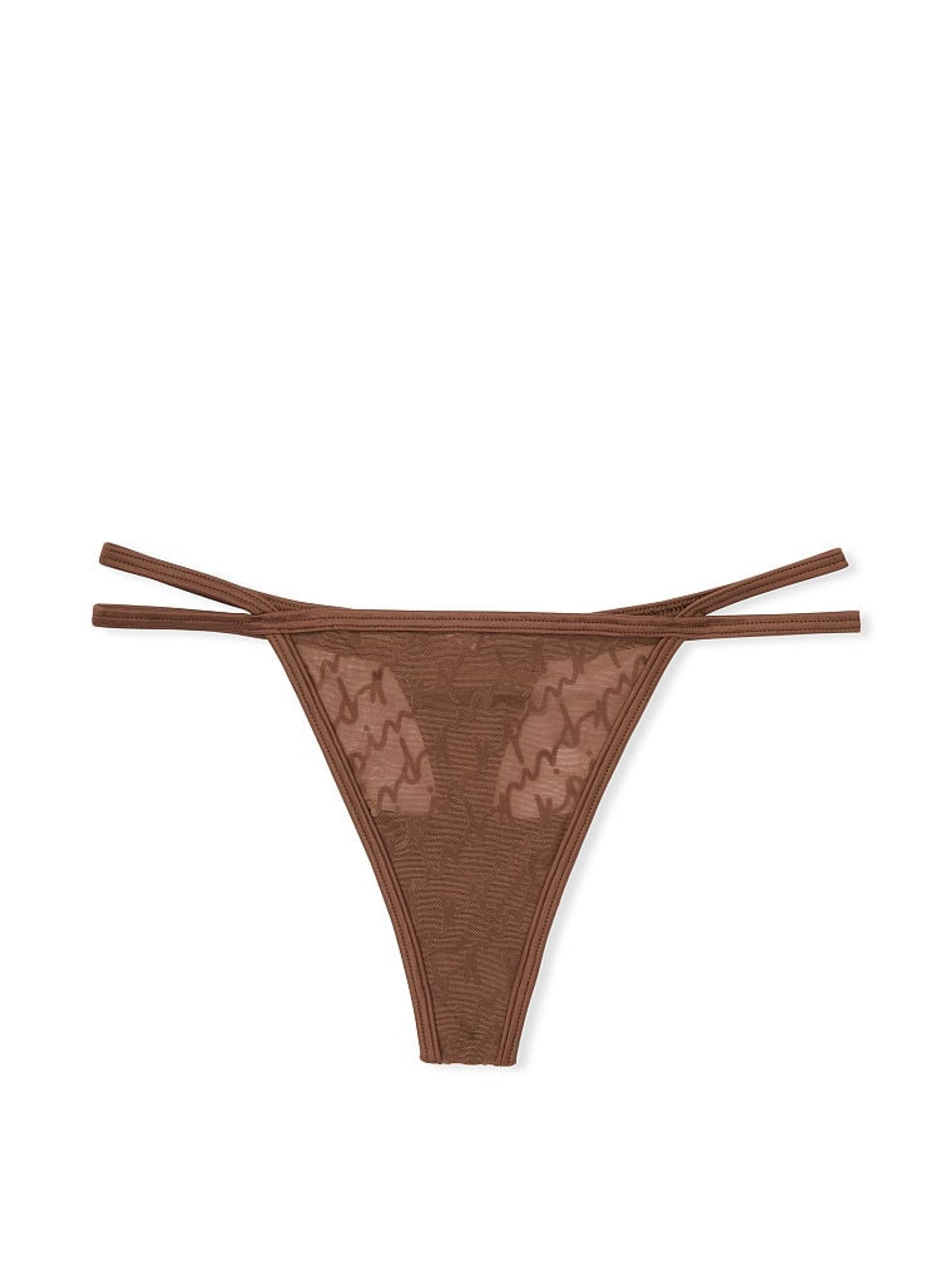 Mousse Nude Flocked Mesh Thong - Image 3 of 3