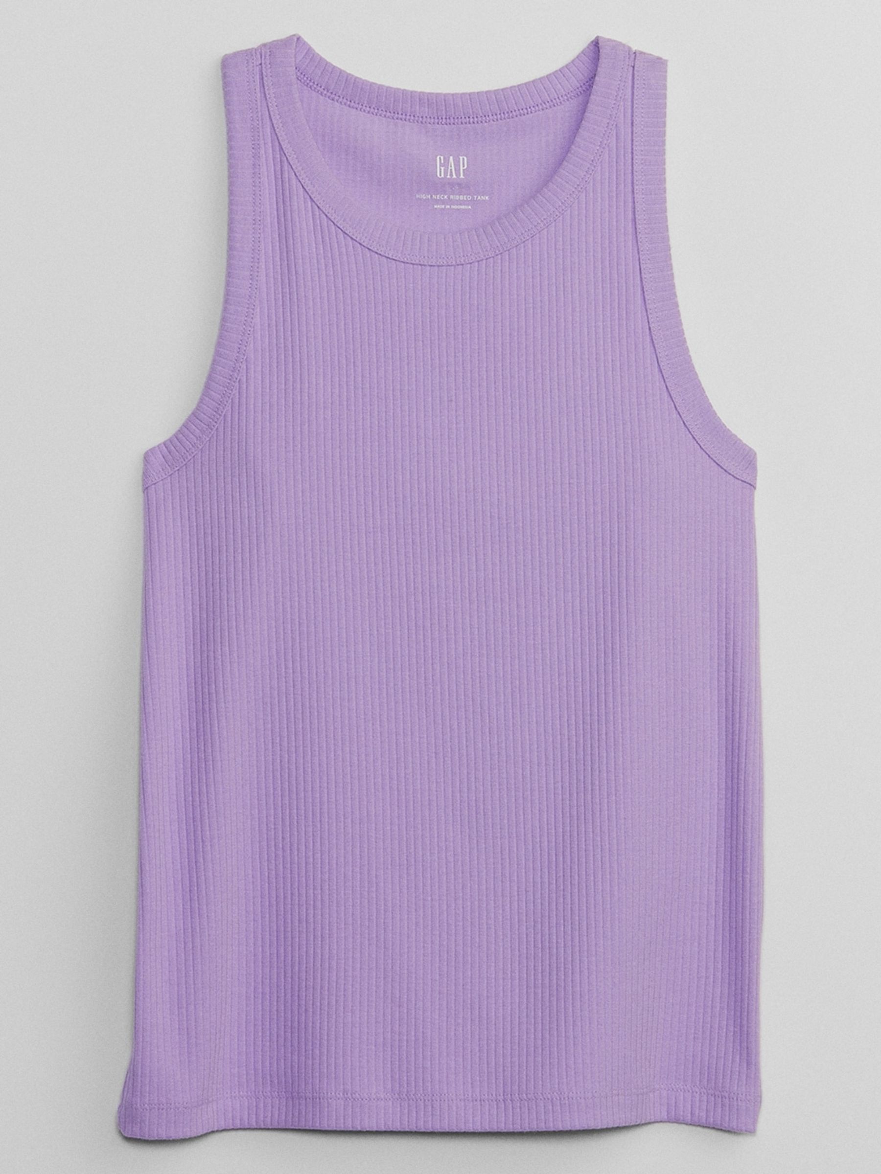 Purple Ribbed High Neck Vest - Image 1 of 1