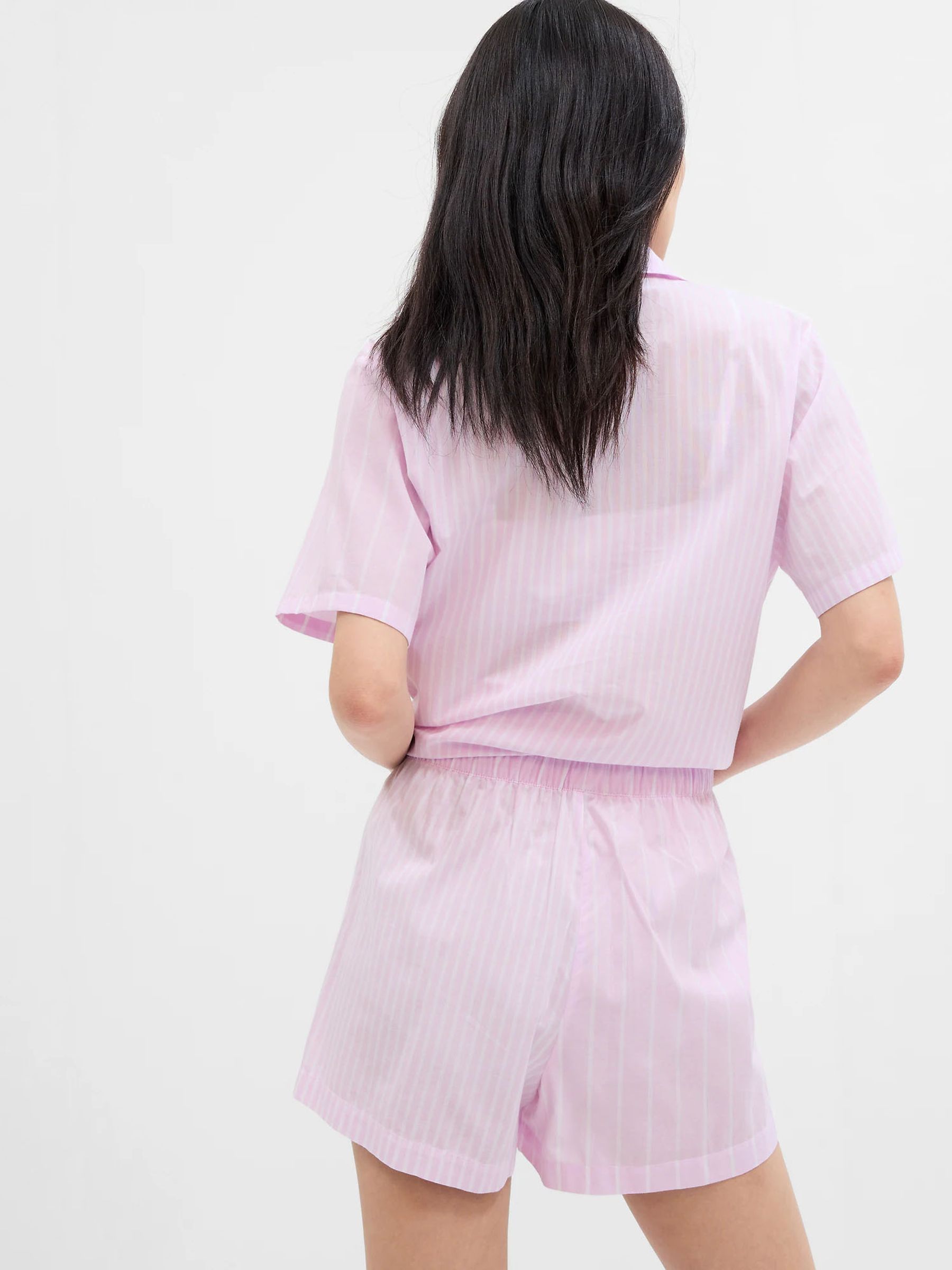 Pink Stripe Pyjama Shorts - Image 2 of 2
