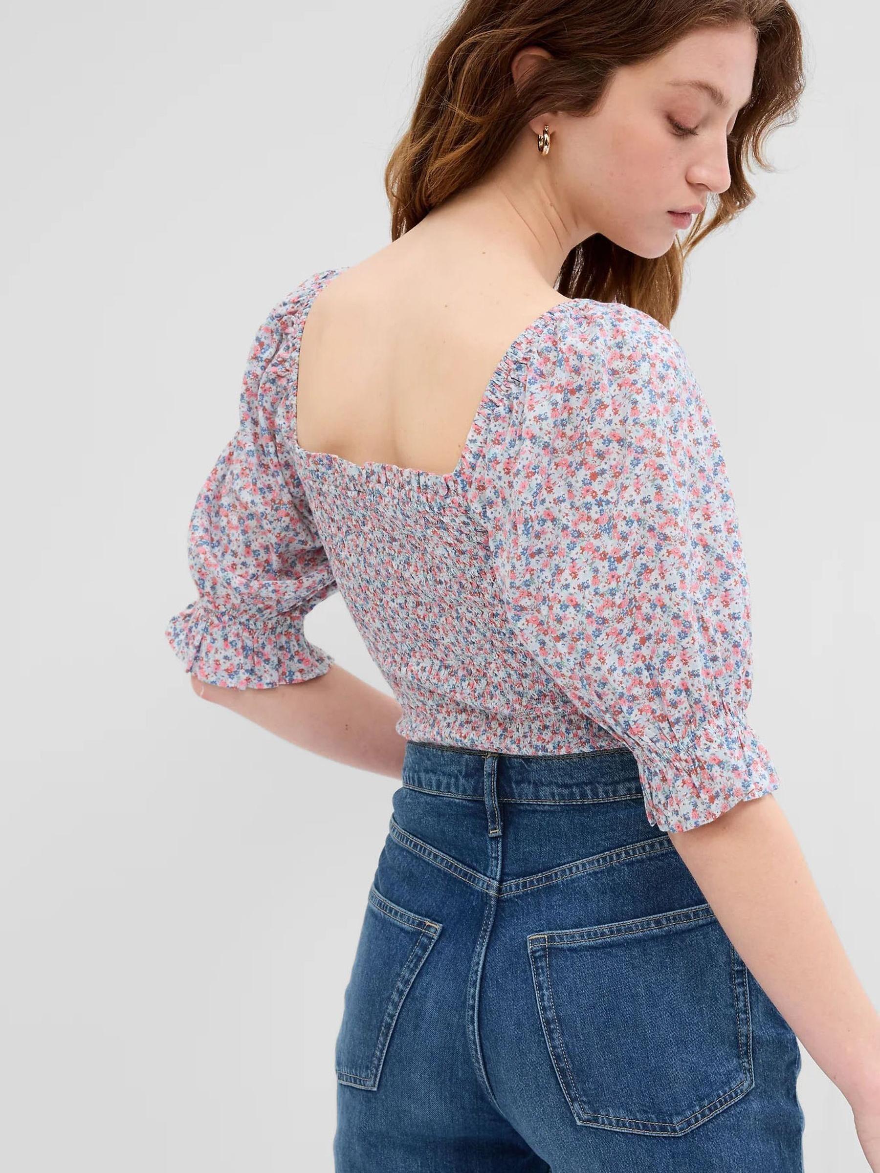 Pink Smocked Peplum Top - Image 2 of 2