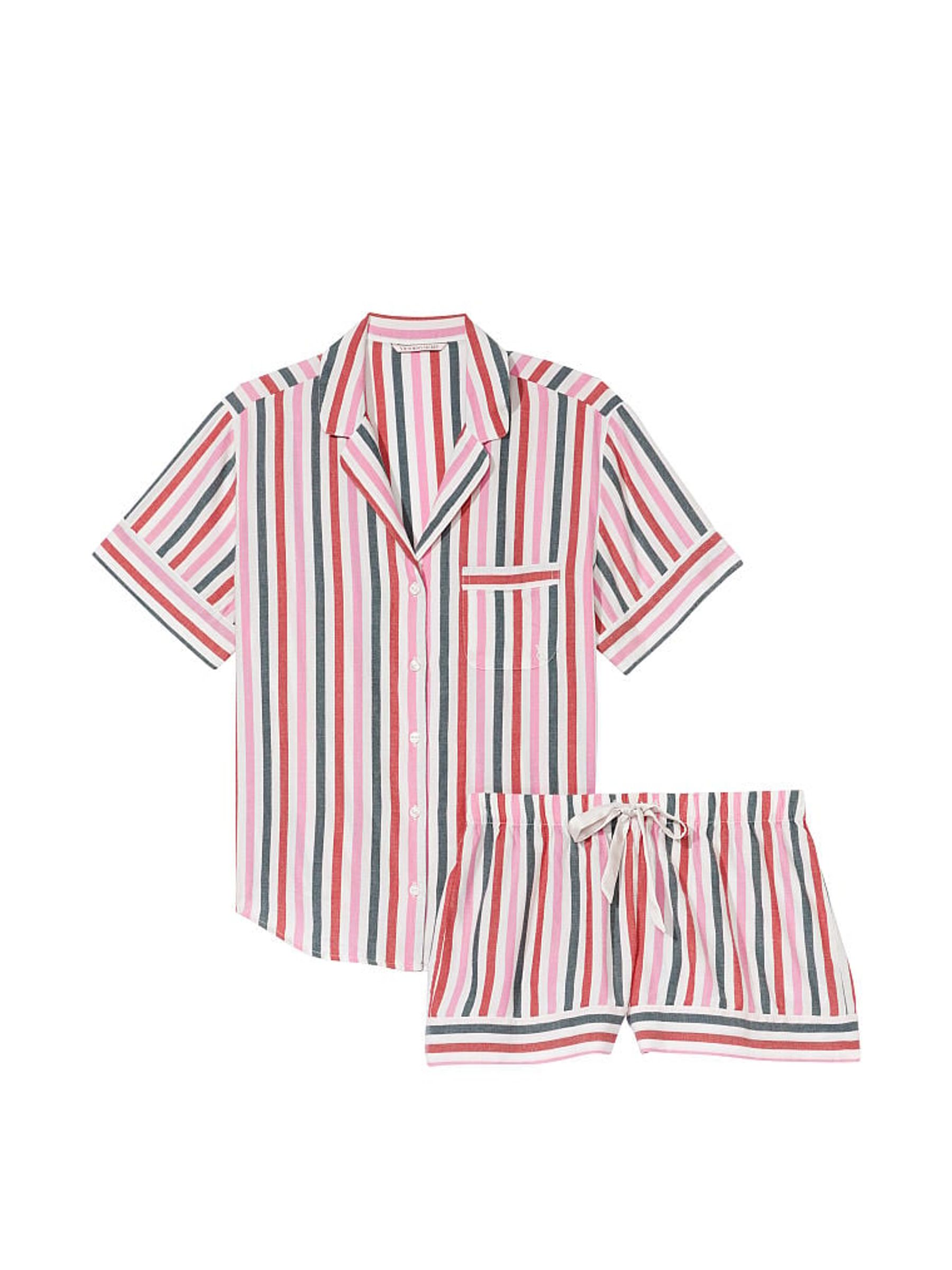 Multi Colored Stripe Pink Short Pyjamas - Image 3 of 4