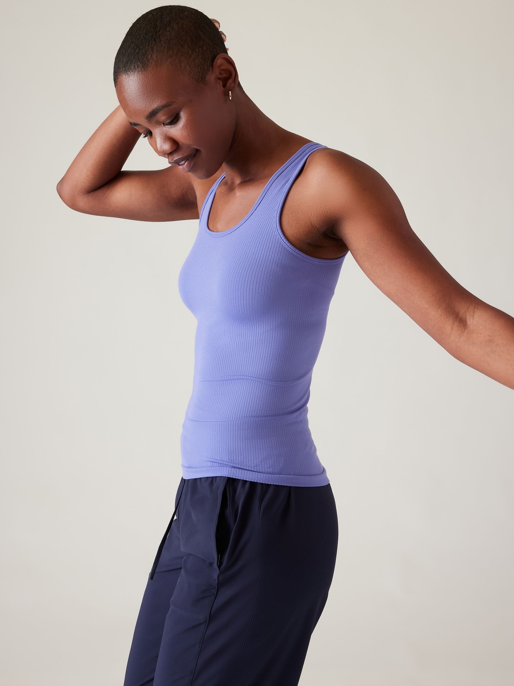 Athleta Purple Renew Seamless Scoop Tank Sports Vest - Image 3 of 4
