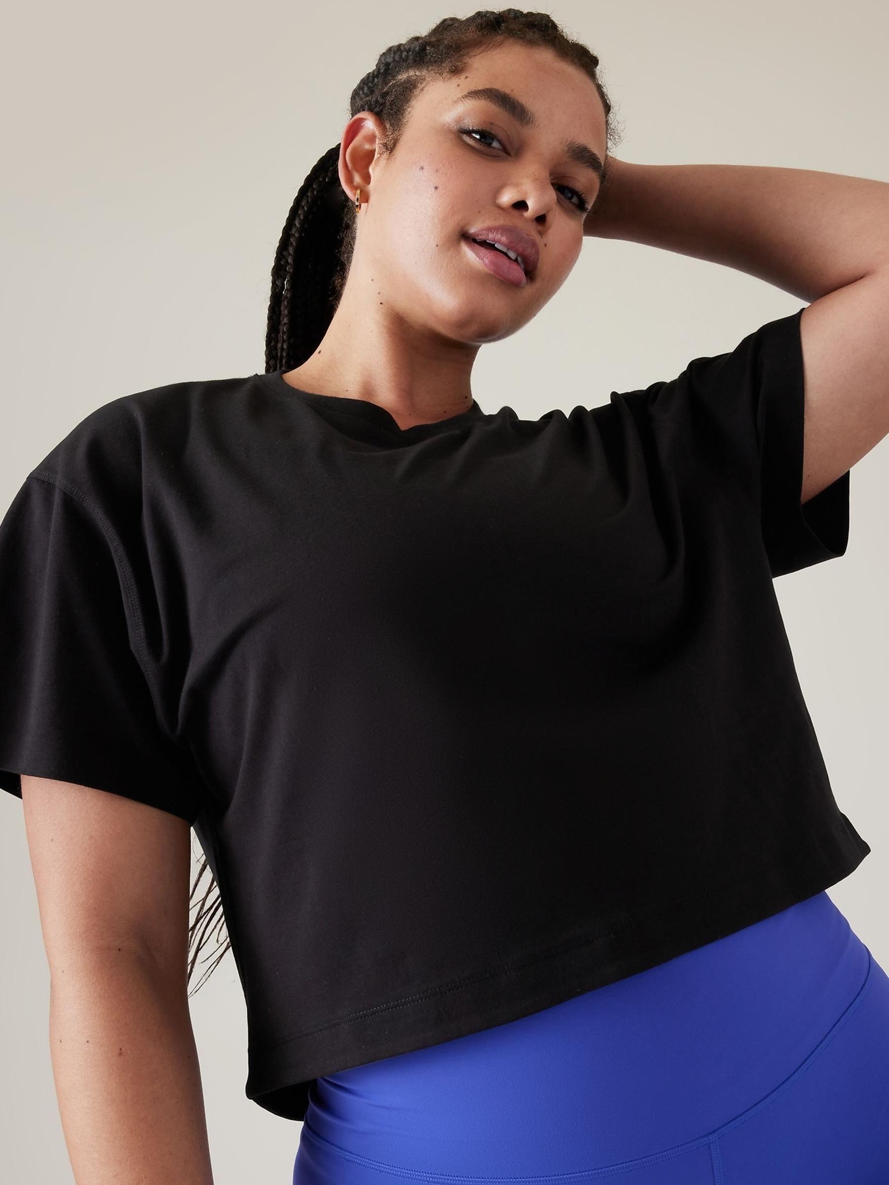 Athleta Black Effortless Crop T-Shirt - Image 2 of 4