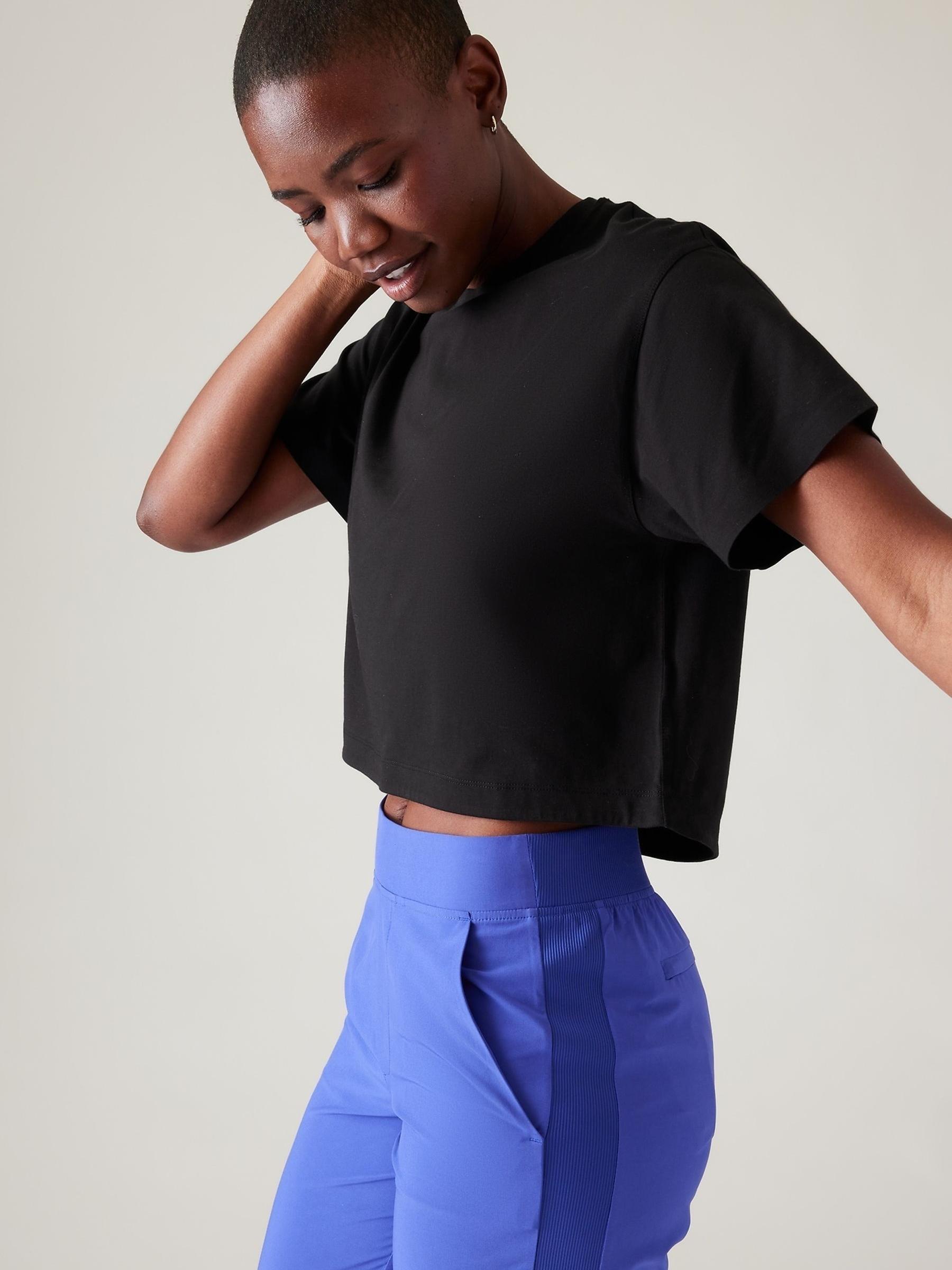 Athleta Black Effortless Crop T-Shirt - Image 3 of 4