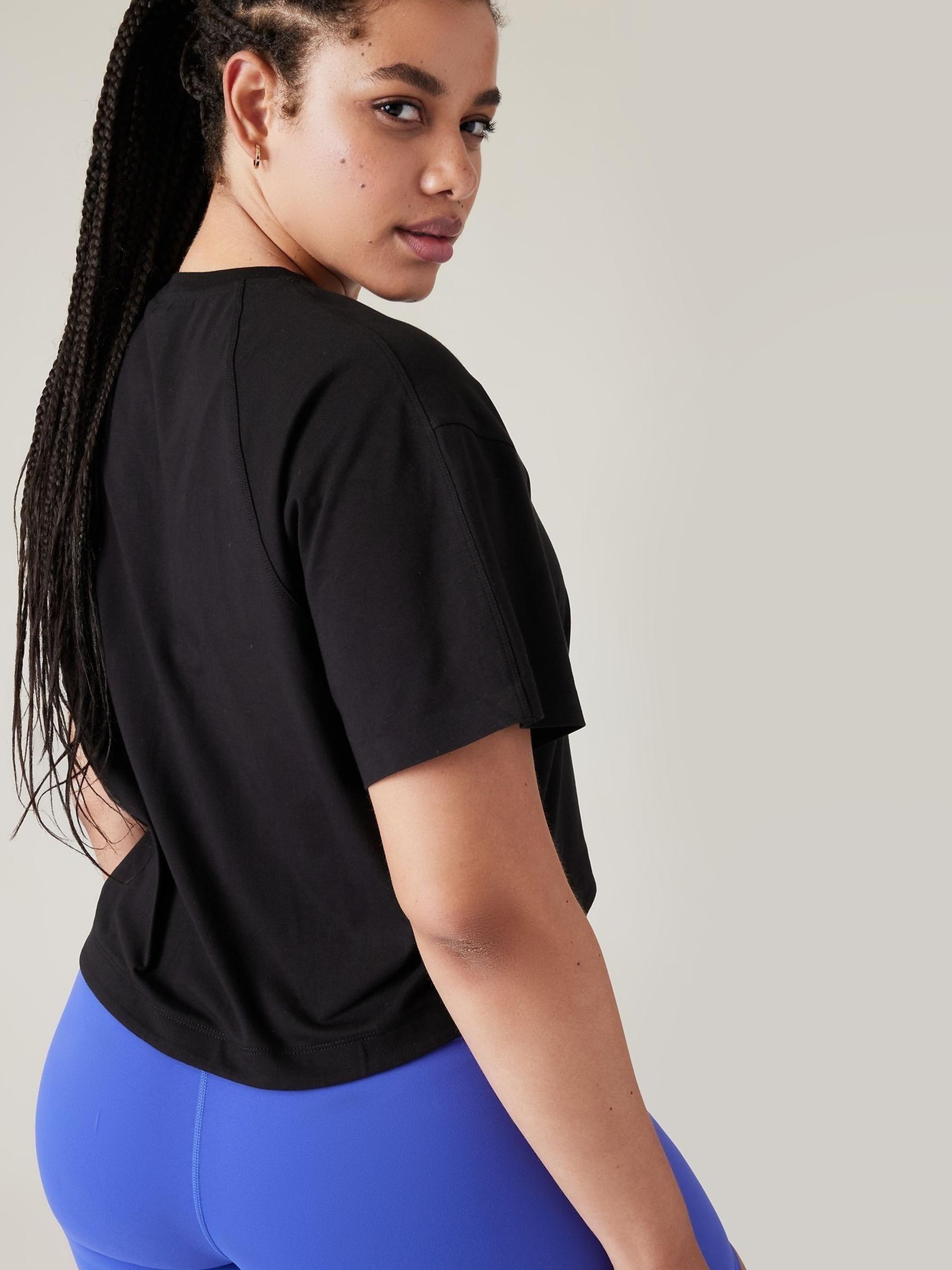 Athleta Black Effortless Crop T-Shirt - Image 4 of 4
